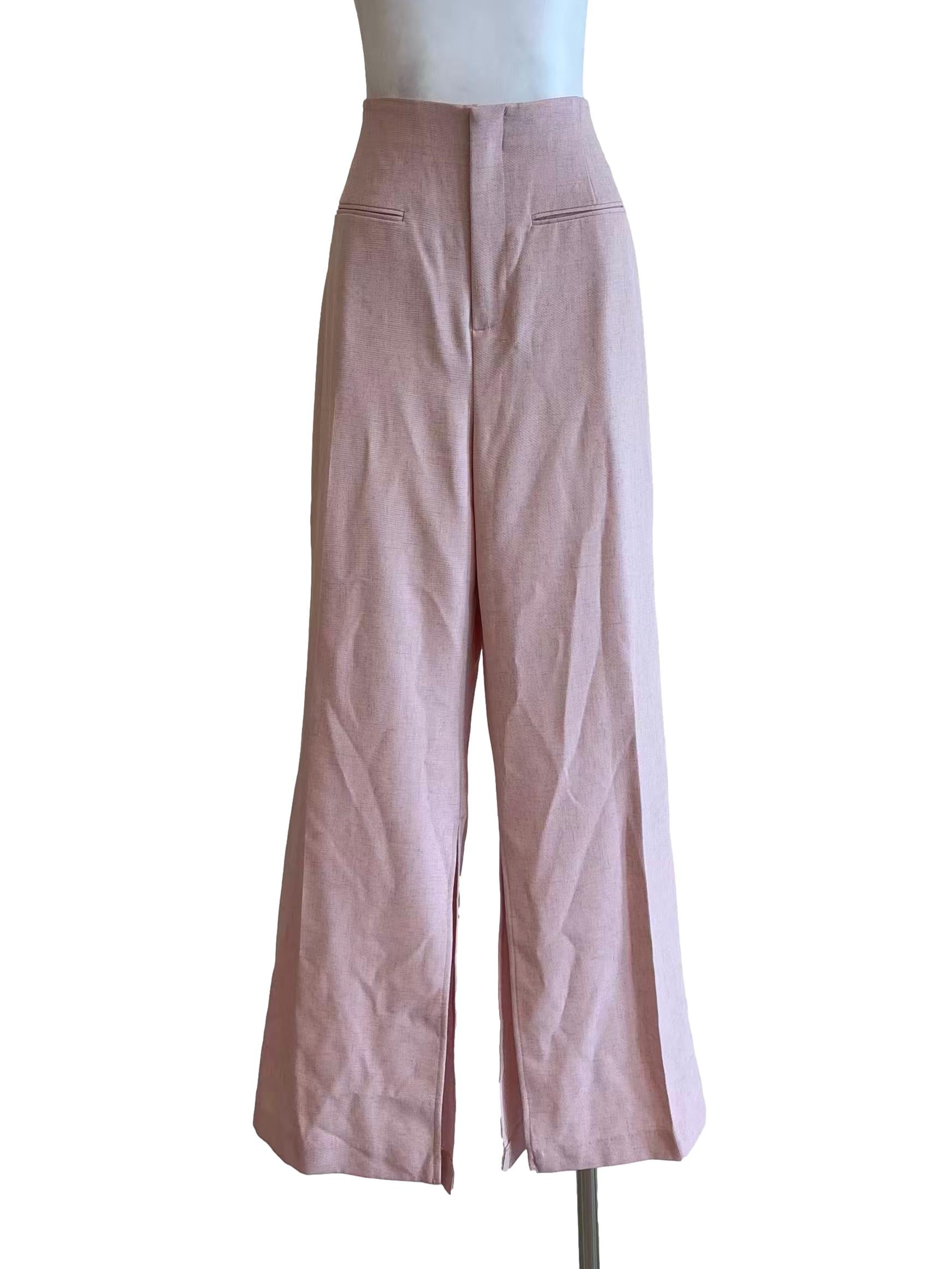 Bubblegum Pink Slit Pants