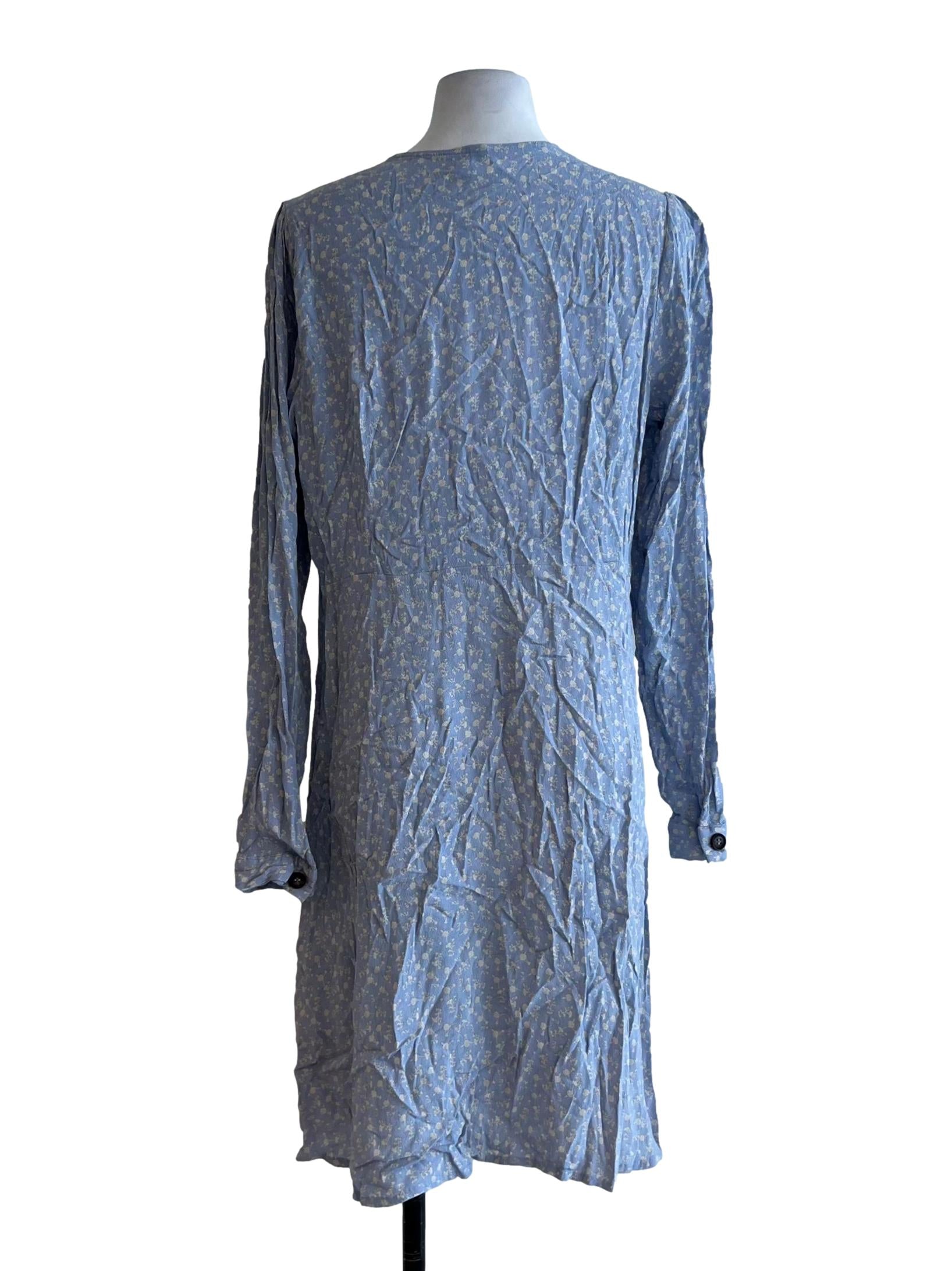 Sky Blue V-Neckline Empire Dress