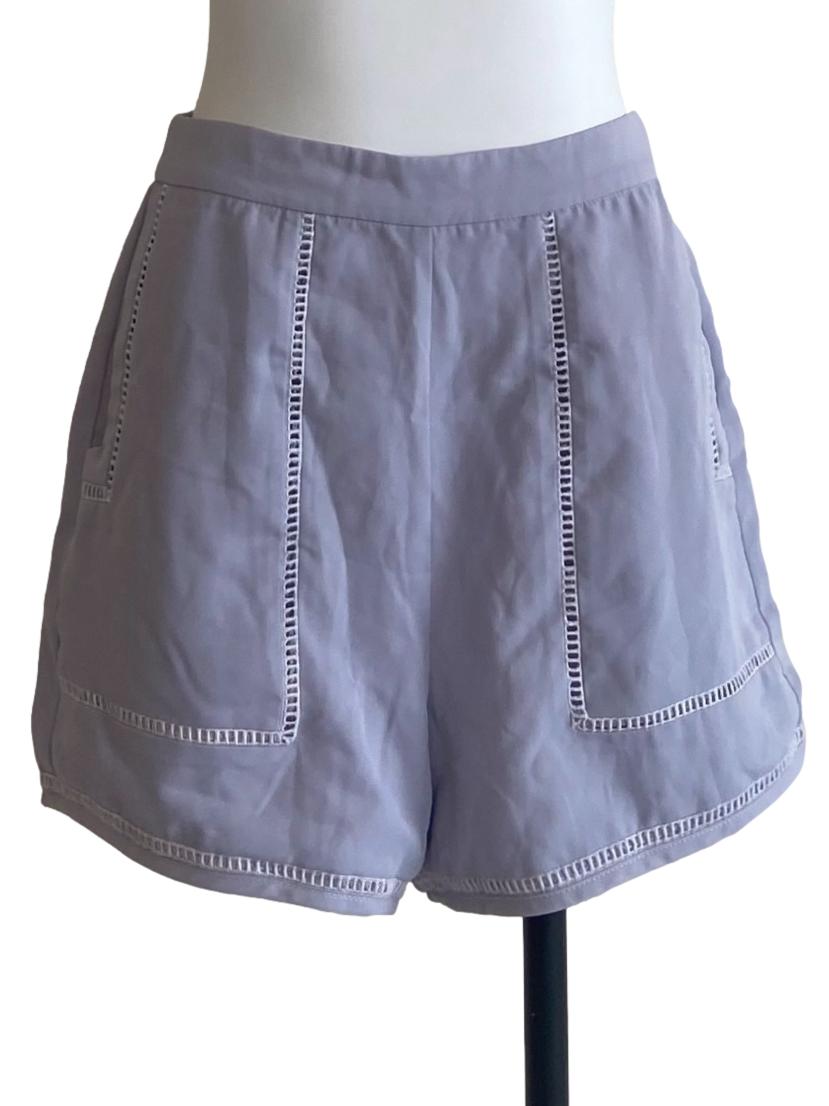 Heather Purple Lace Detail Shorts