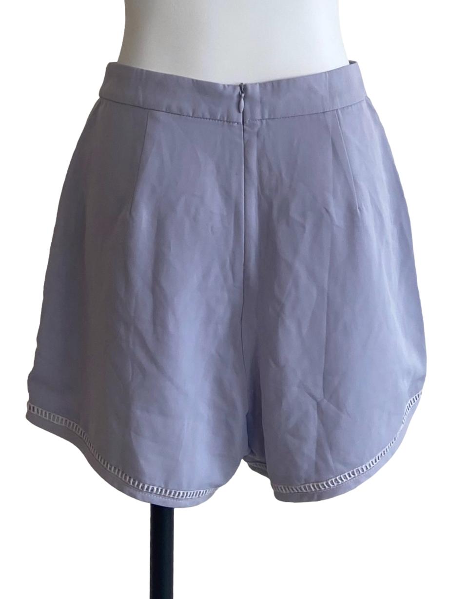 Heather Purple Lace Detail Shorts