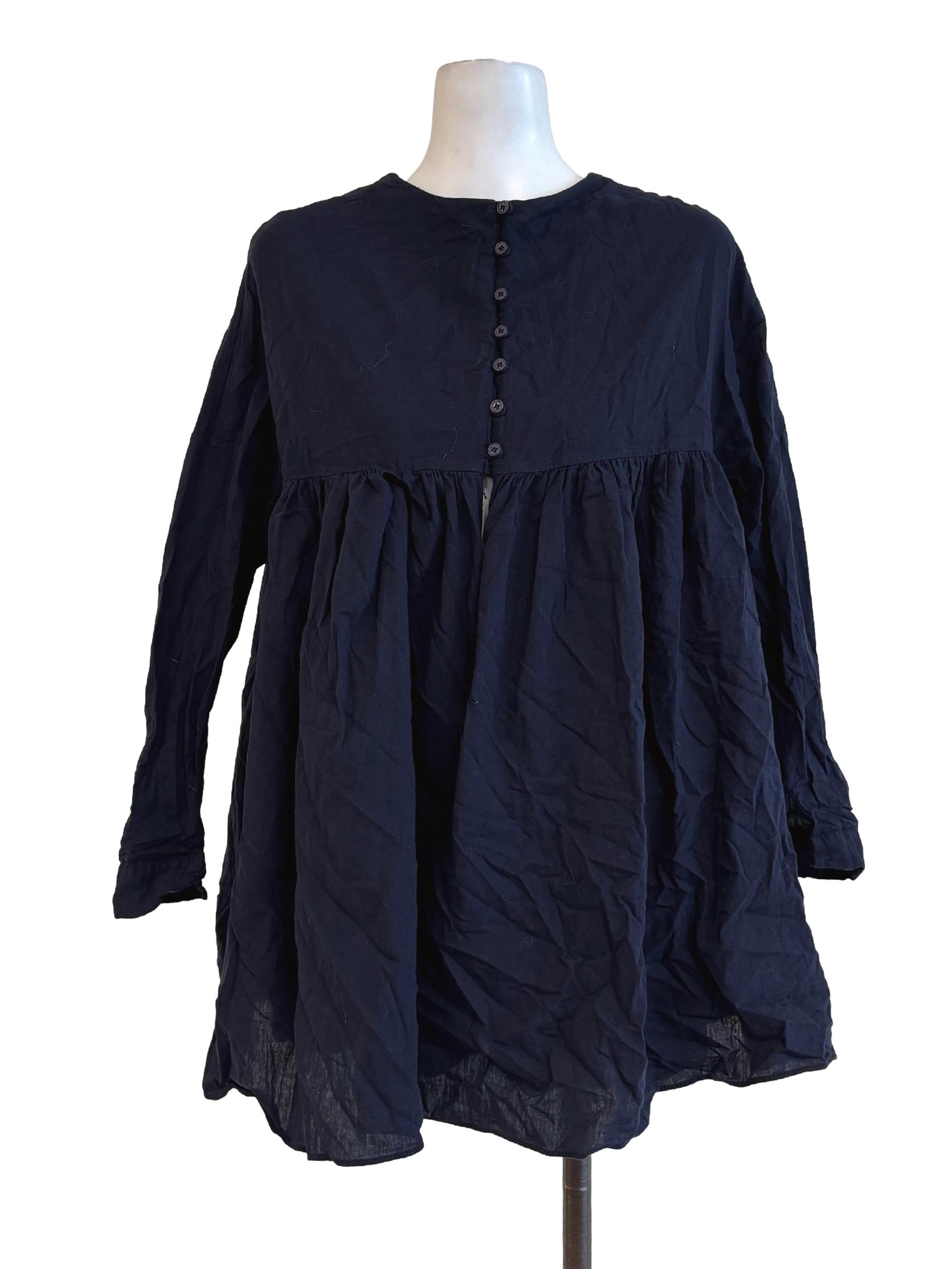 Midnight Blue Cotton Blouse TEM