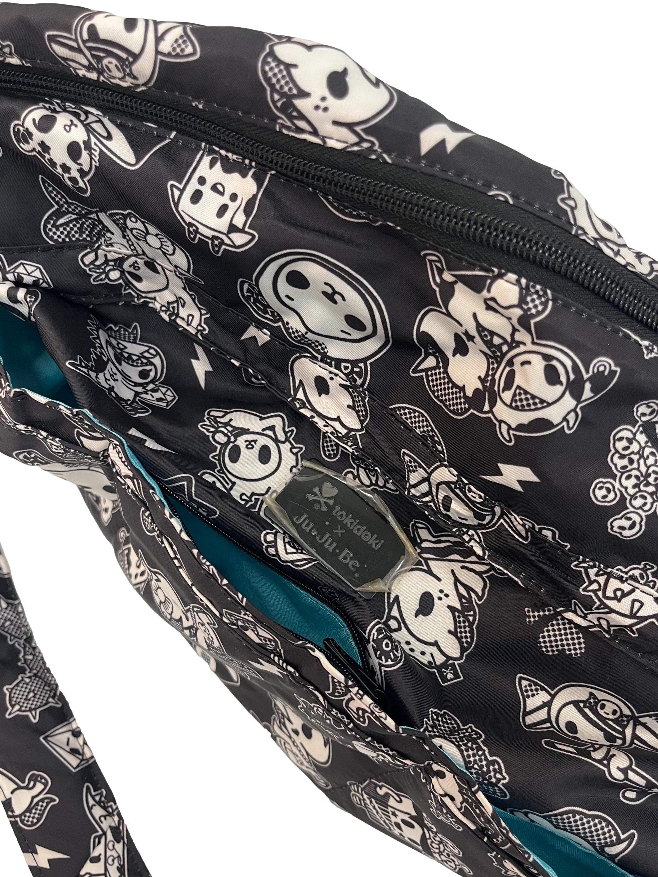 Black And White Print Large Tote Bag