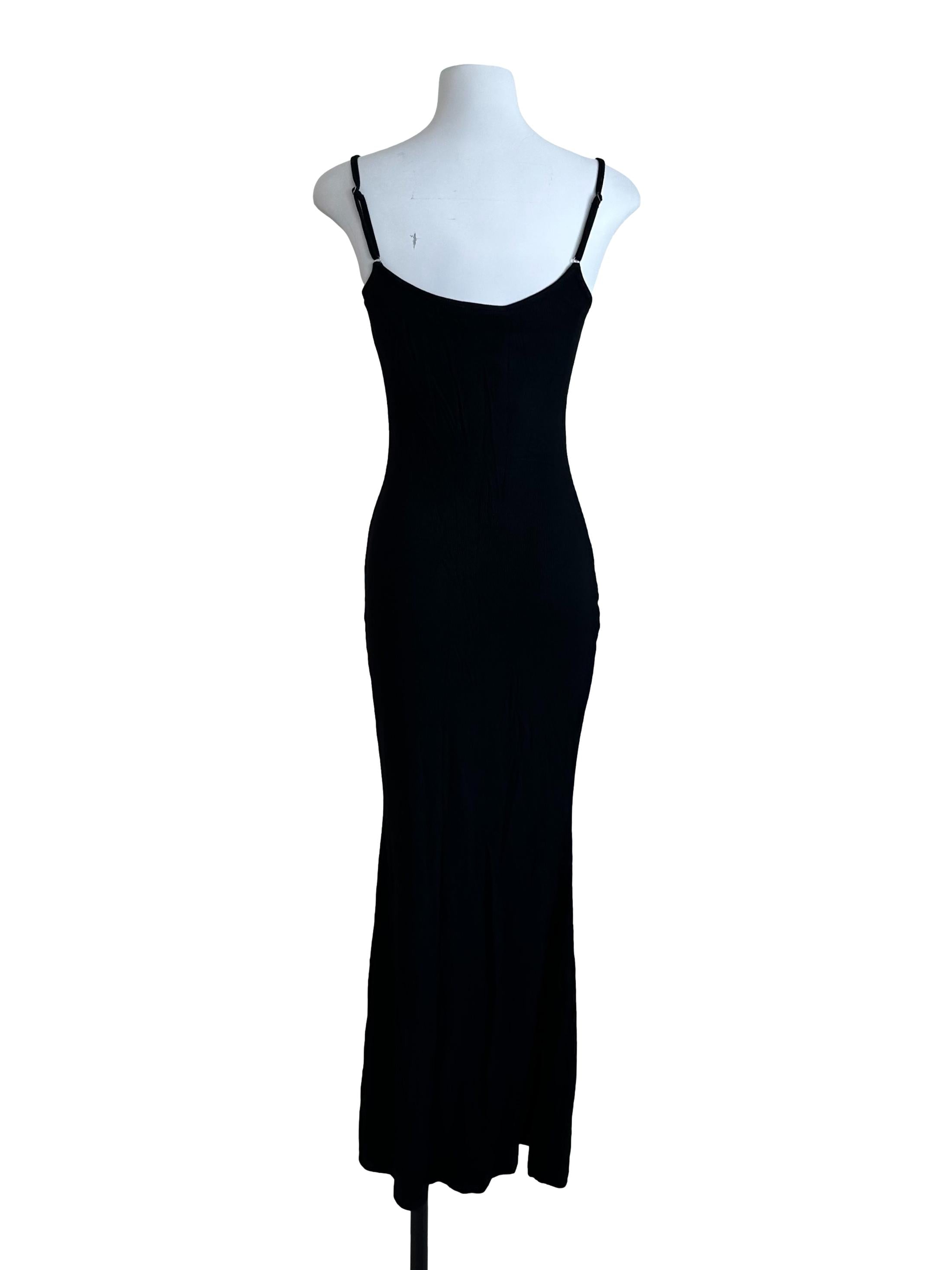 Raven Black Scoop Neck Bodycon Dress