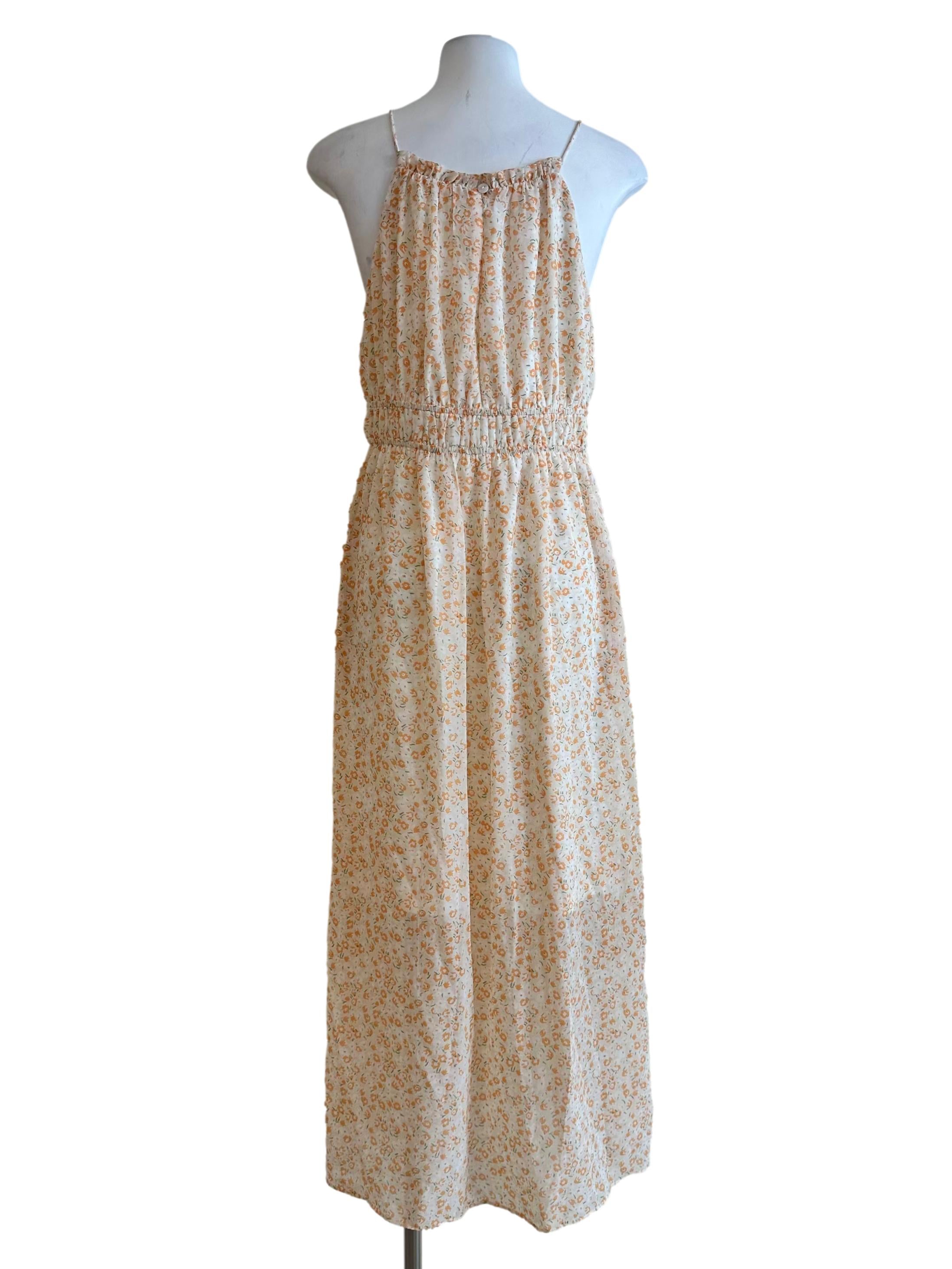 Light Orange Floral Pattern Dress TCL