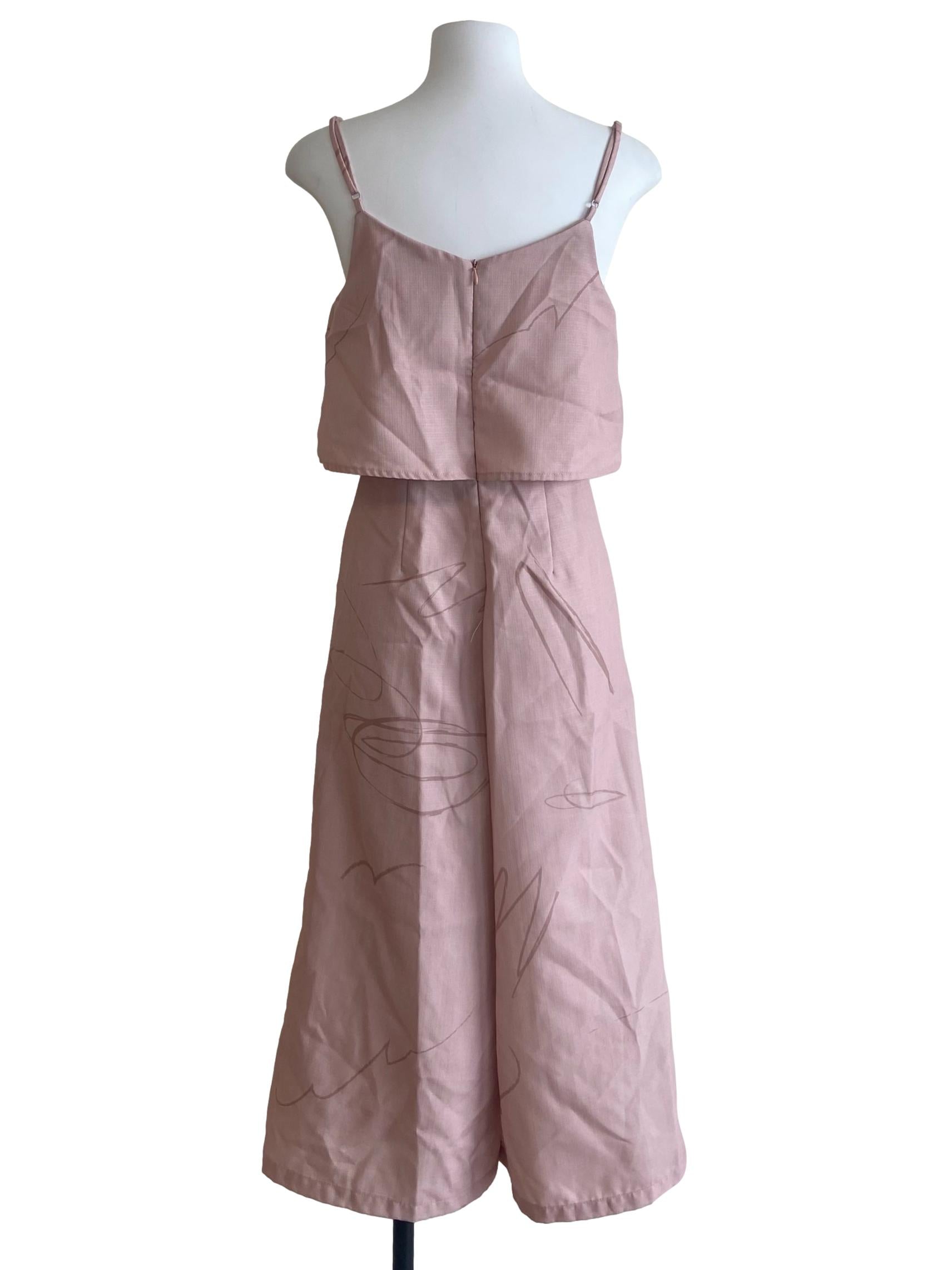 Crepe Pink Overlay Jumpsuit