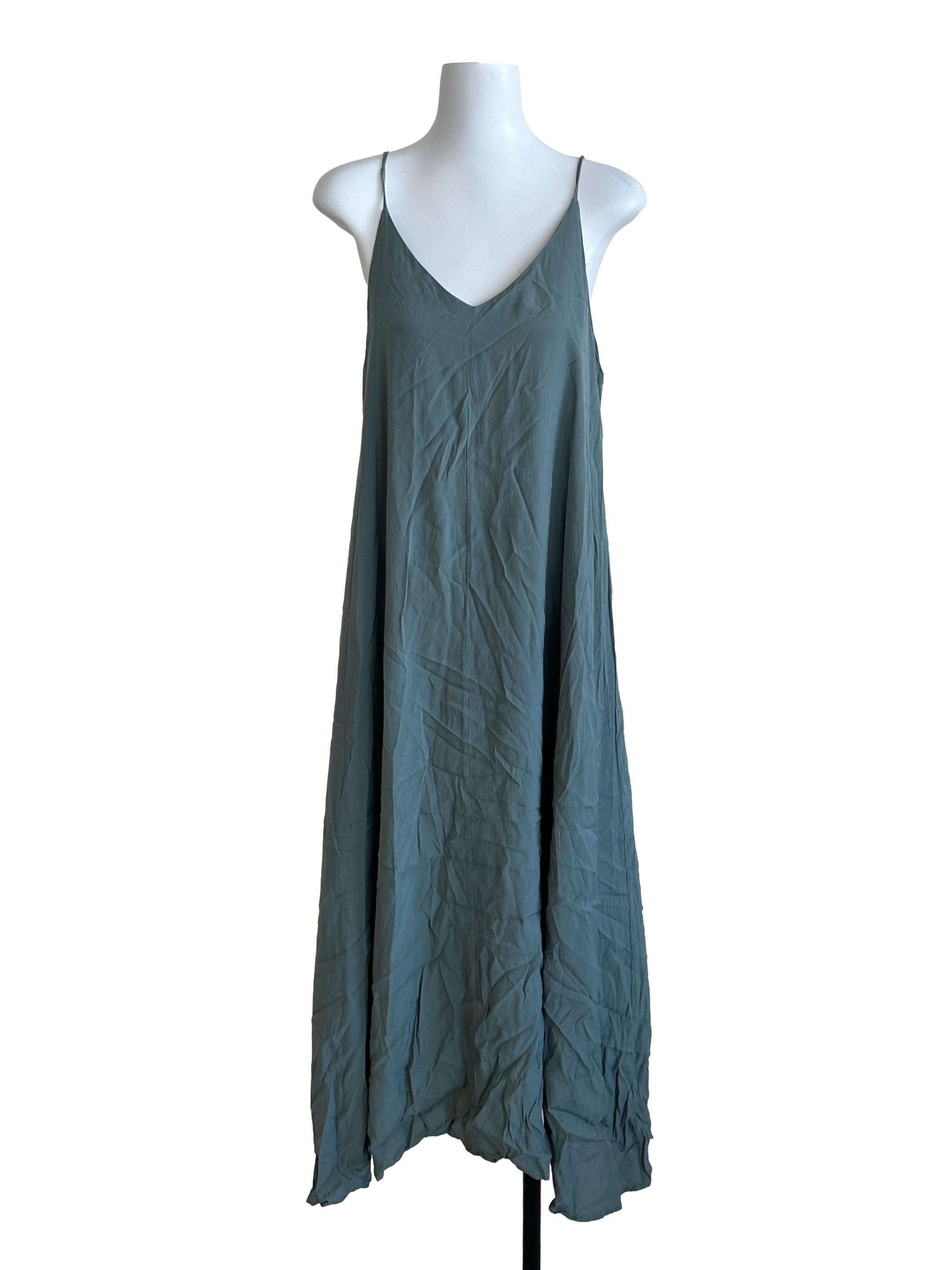 Turquoise Green V Neck Tent Dress