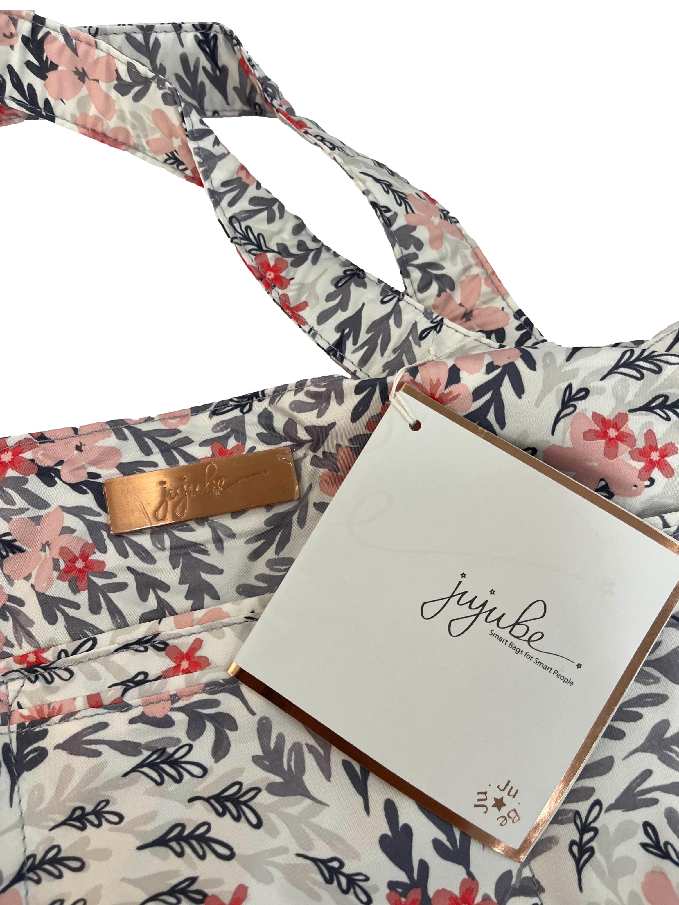 Cream Floral Large Tote Bag
