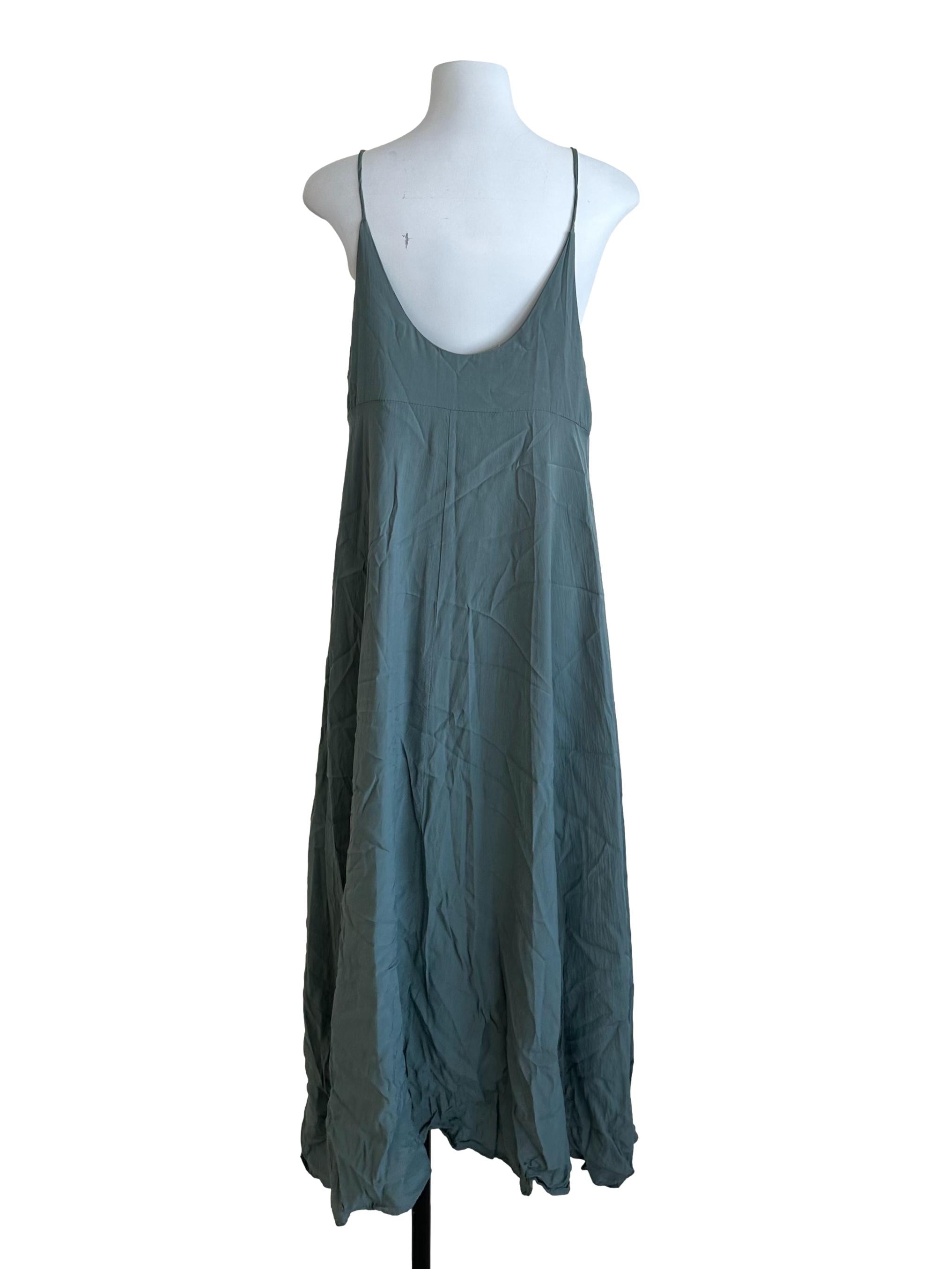 Turquoise Green V Neck Tent Dress