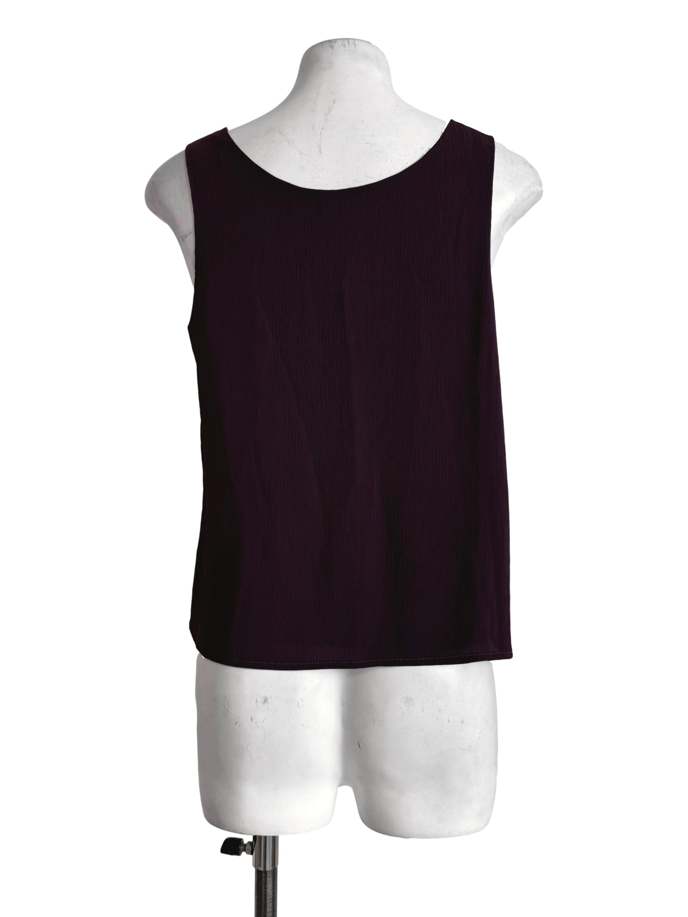 Dark Cocoa Square Neck Sleeveless Top