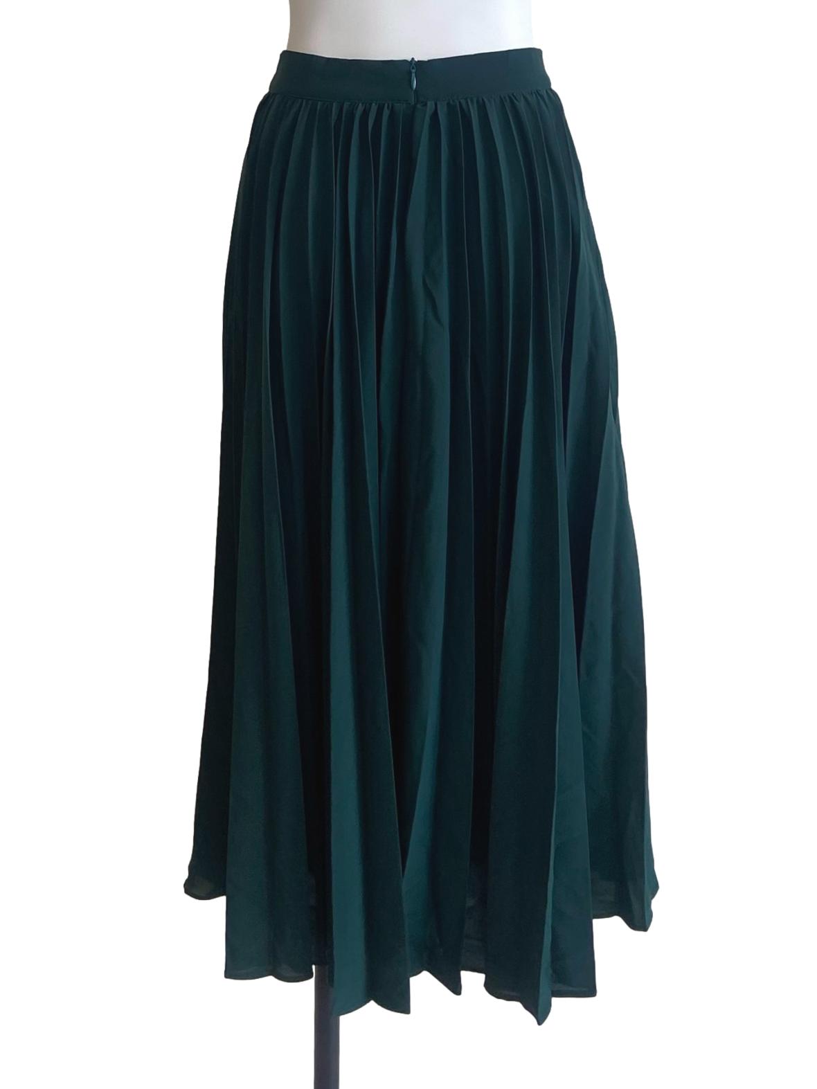 Emerald Green Pleated Circle Skirt