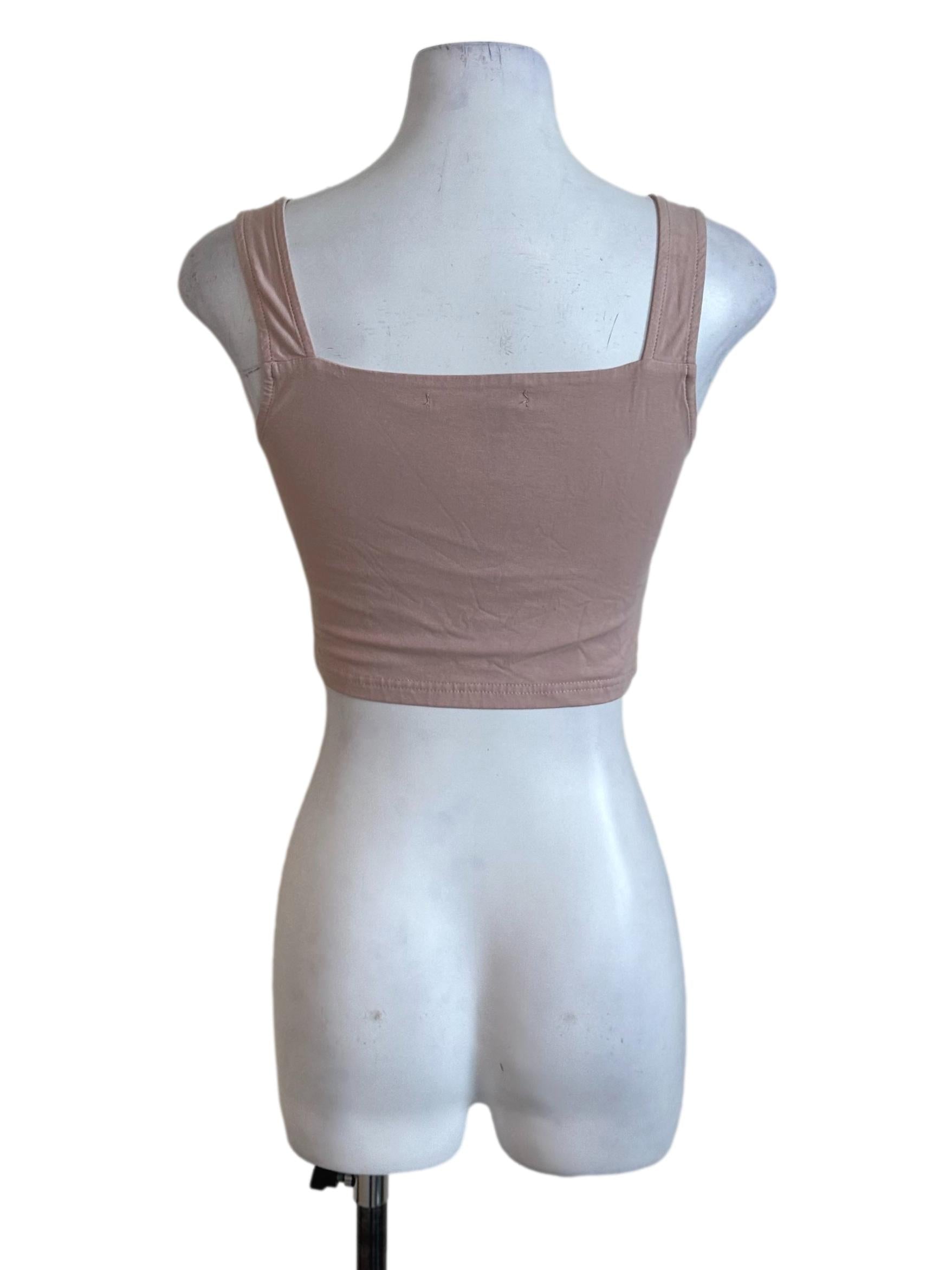 Dusty Pink Square Neck Crop Top