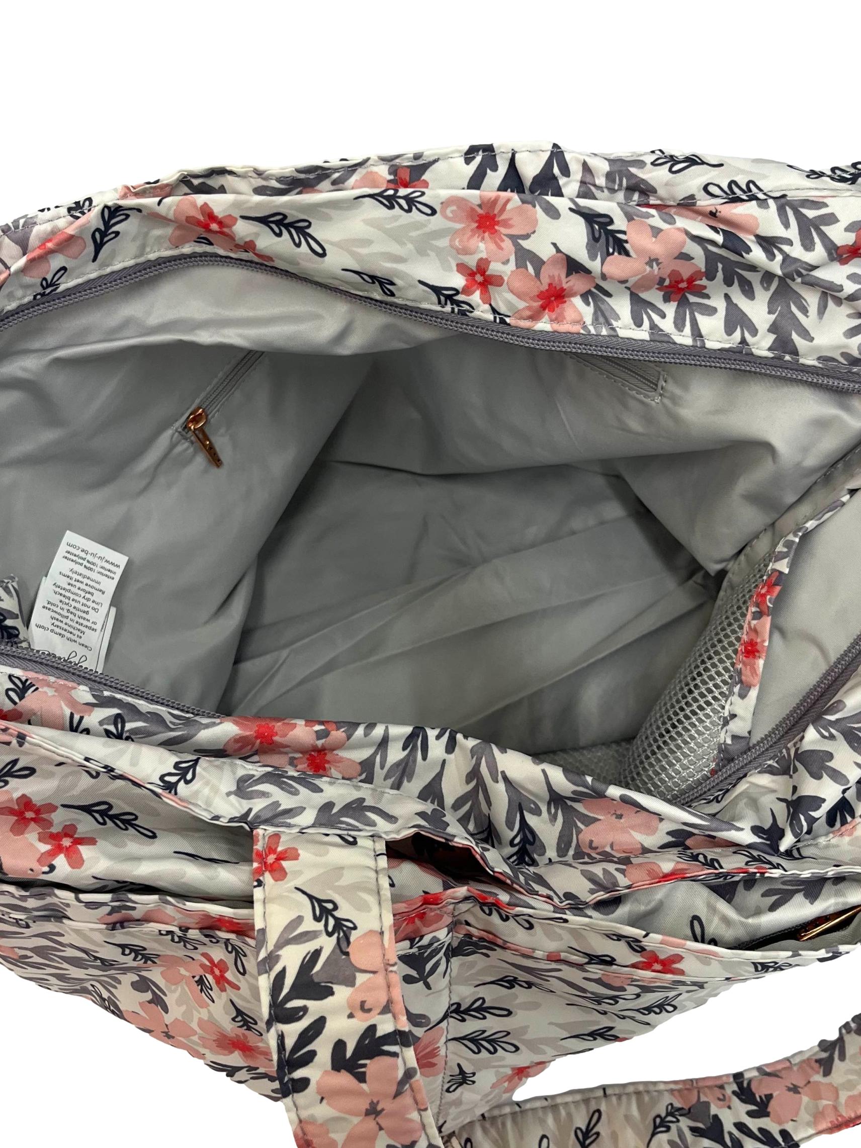 Cream Floral Large Tote Bag