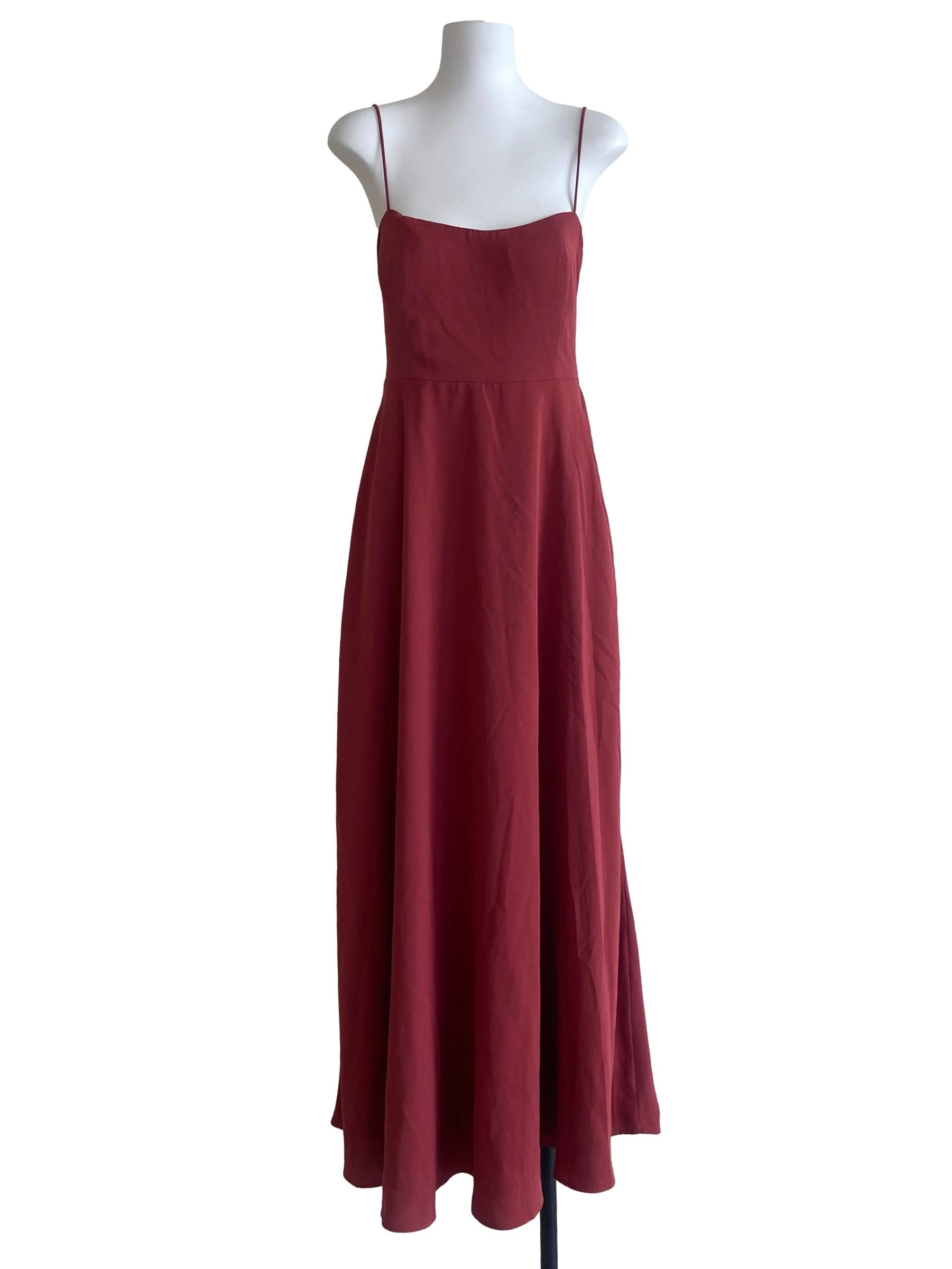 Coral Pink Spaghetti Strap Empire Dress