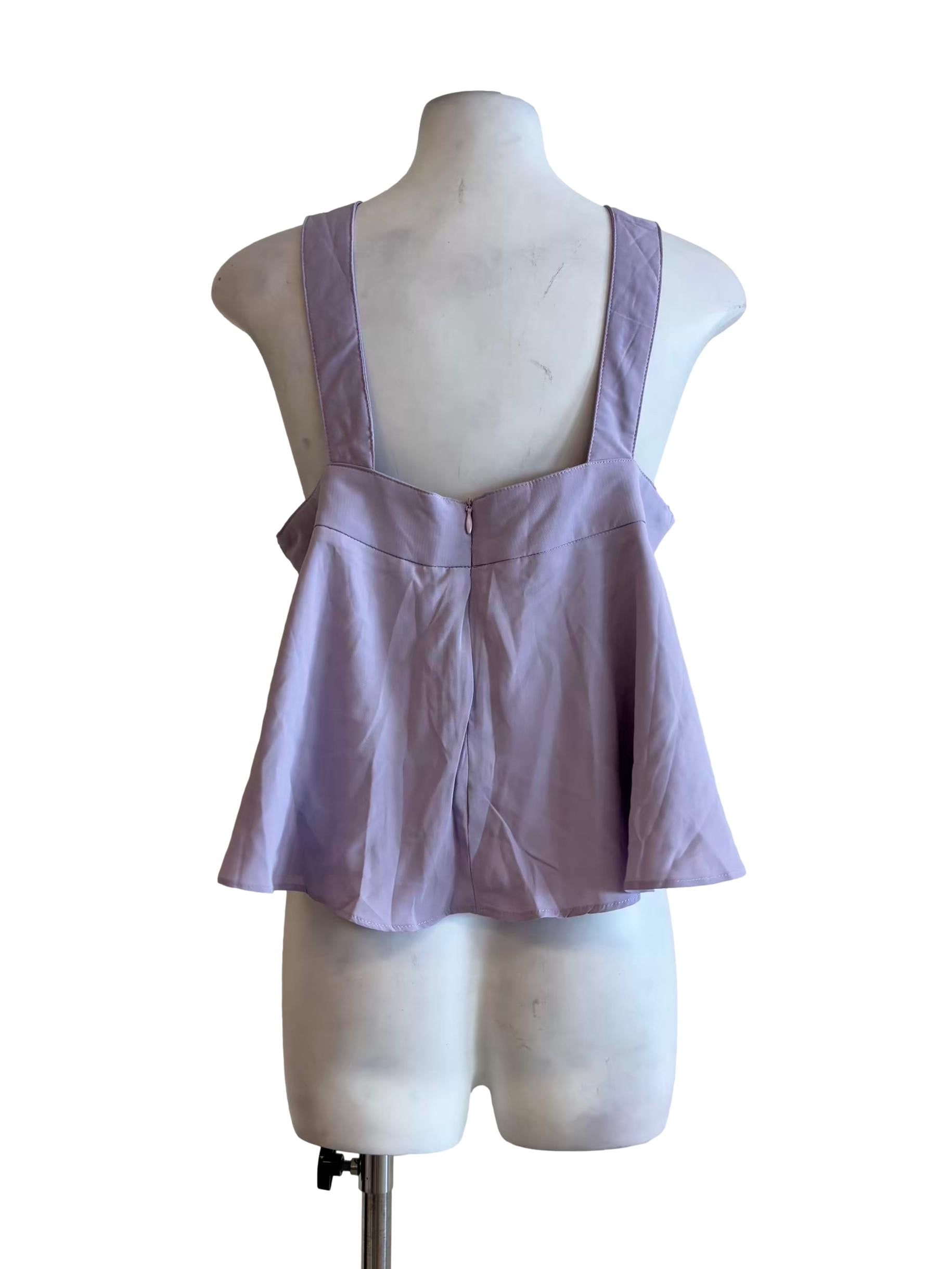 Wisteria Purple Halter Drape Top