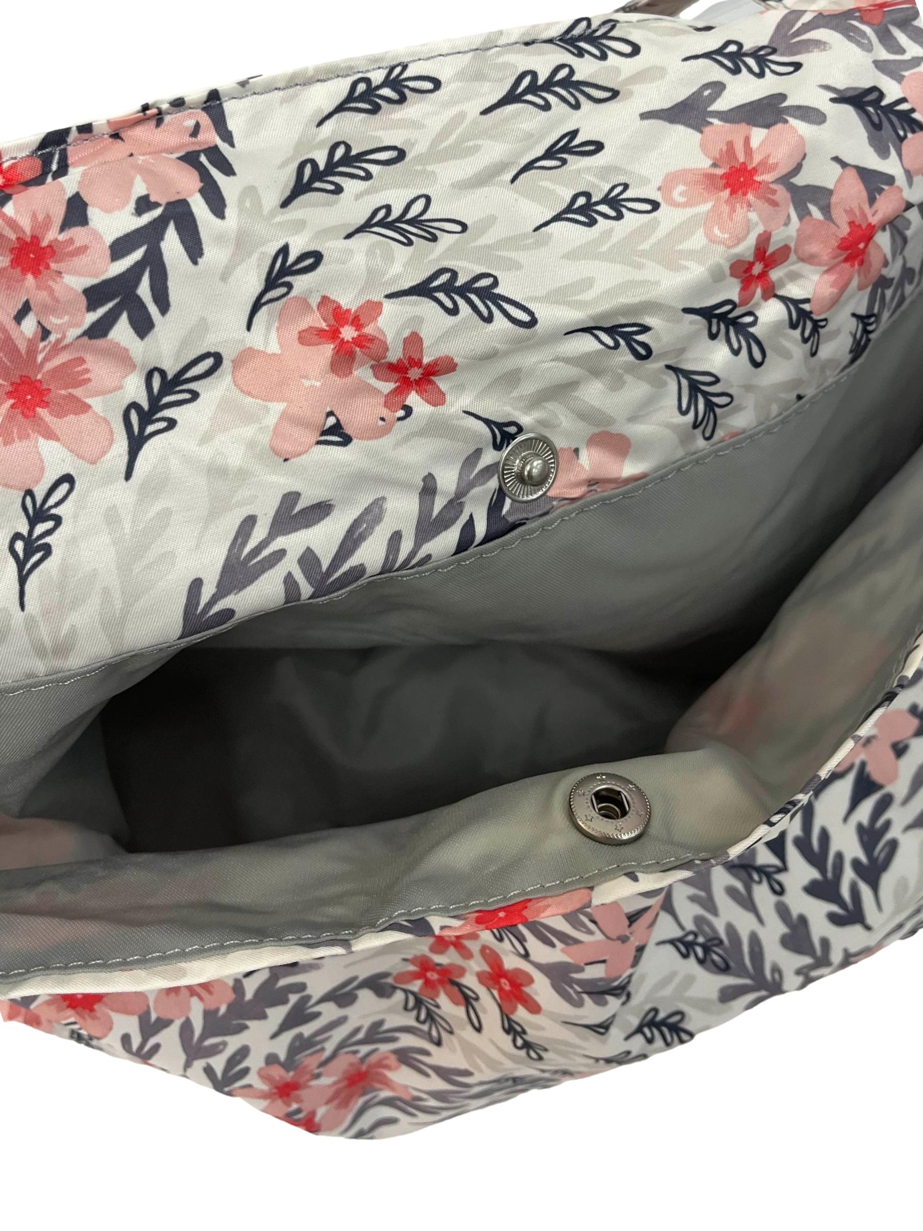 Cream Floral Large Tote Bag