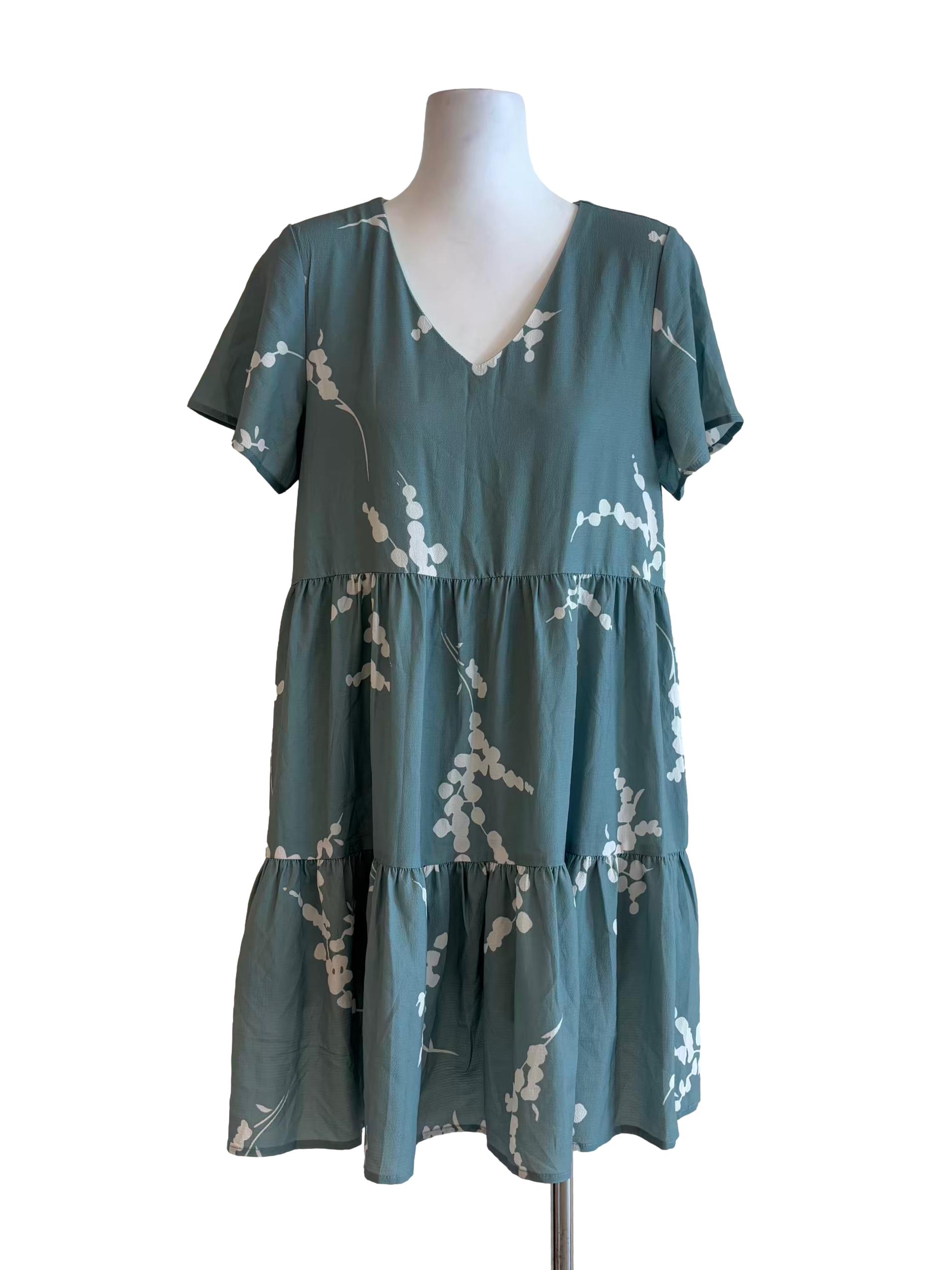 Pine Green Tier Shift Dress