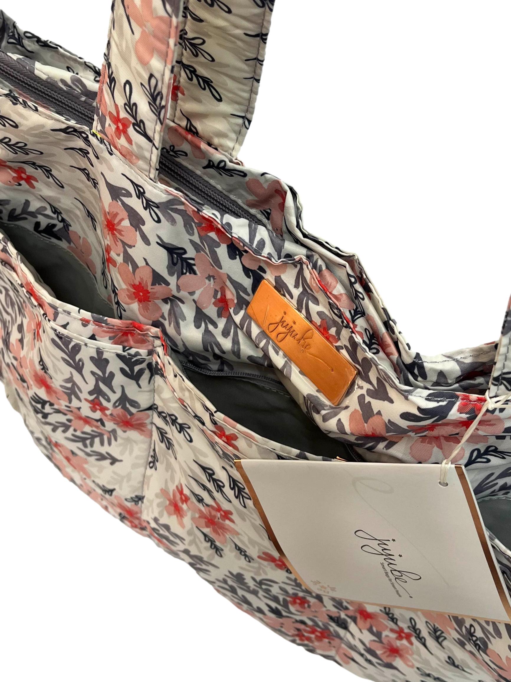 Cream Floral Large Tote Bag