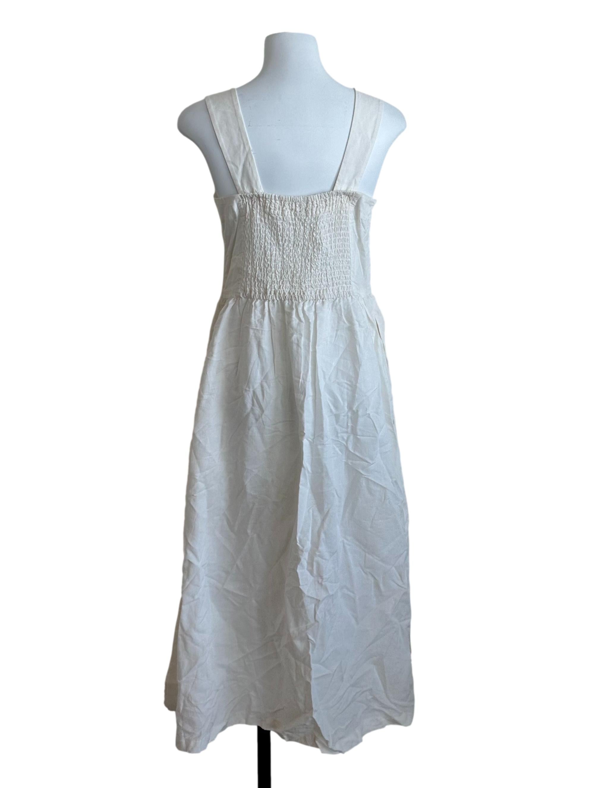 Snow White Square Neck Linen Dress