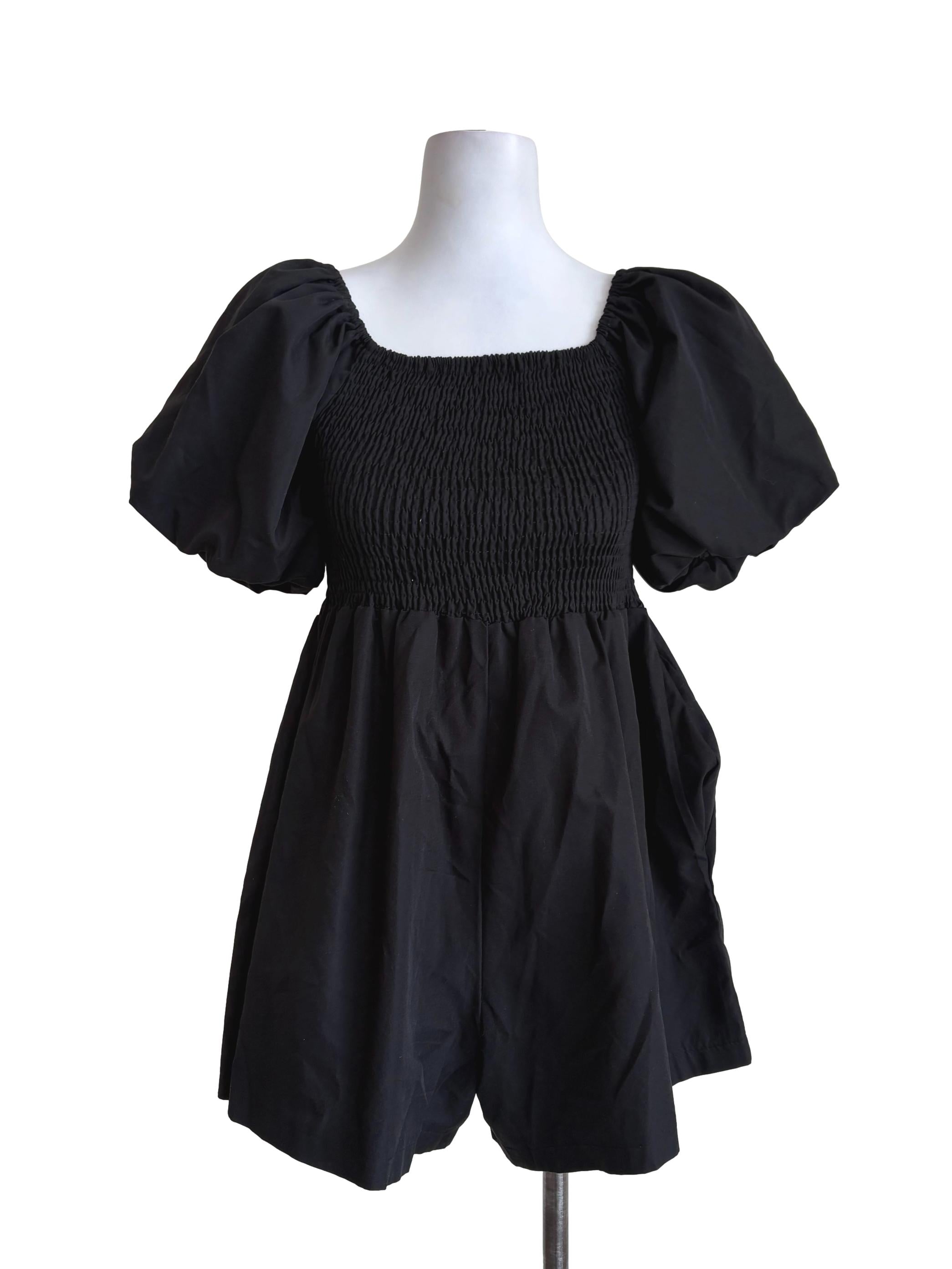 Black Smock Rompers