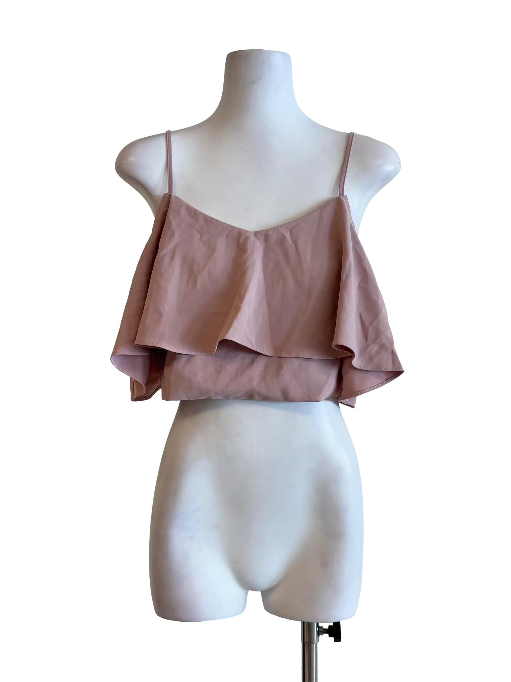 Nude Pink Spaghetti Strap Drape Top