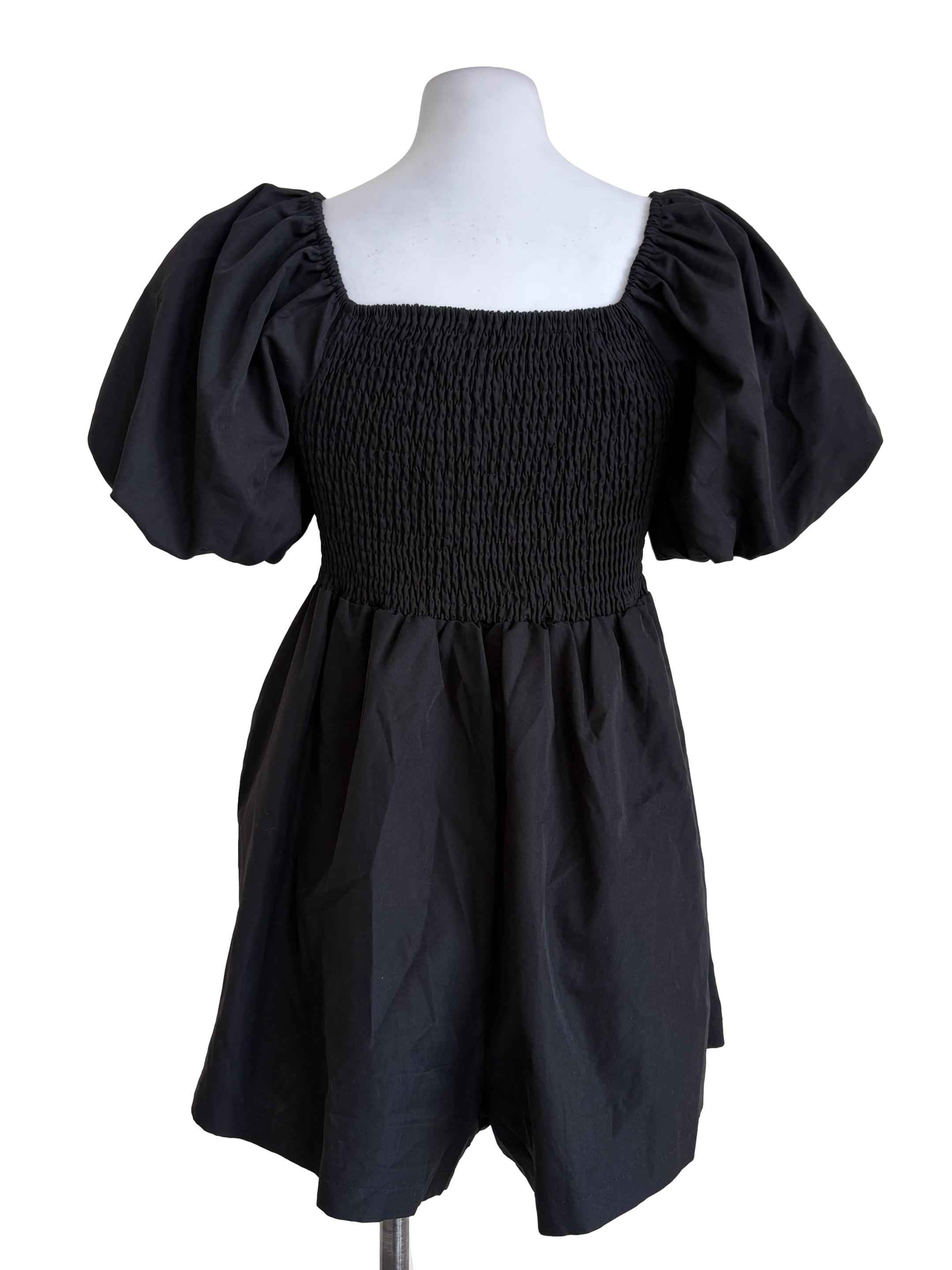 Black Smock Rompers
