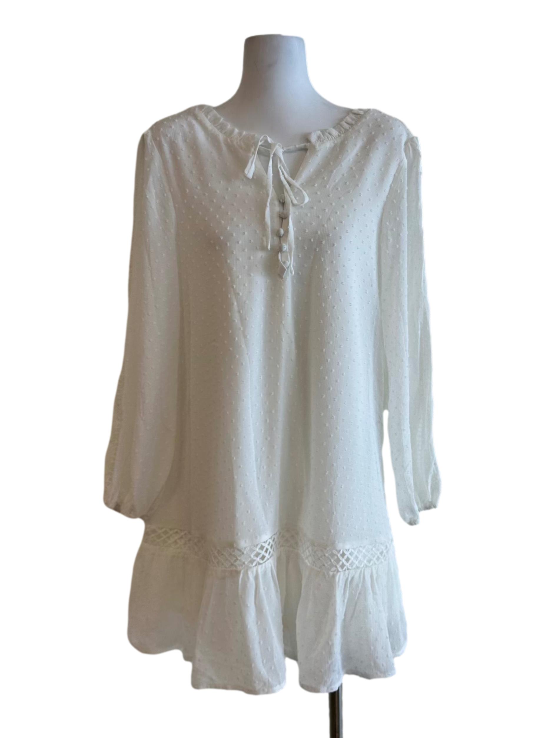 Daisy White Dots Pattern Dress
