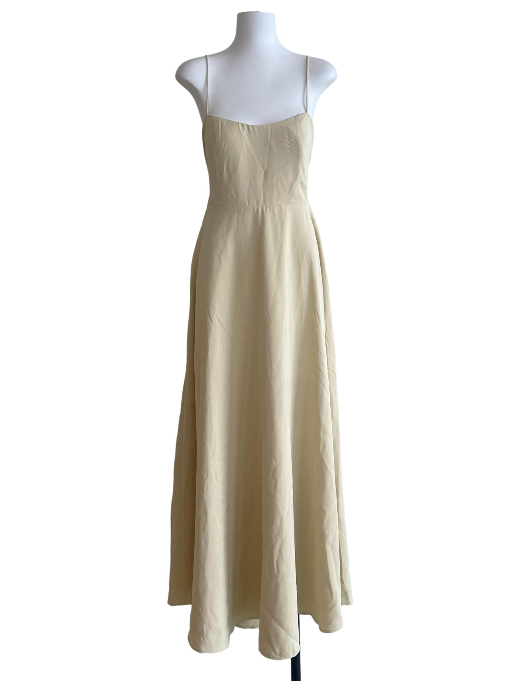 Banana  Yellow Spaghetti Strap Empire Dress