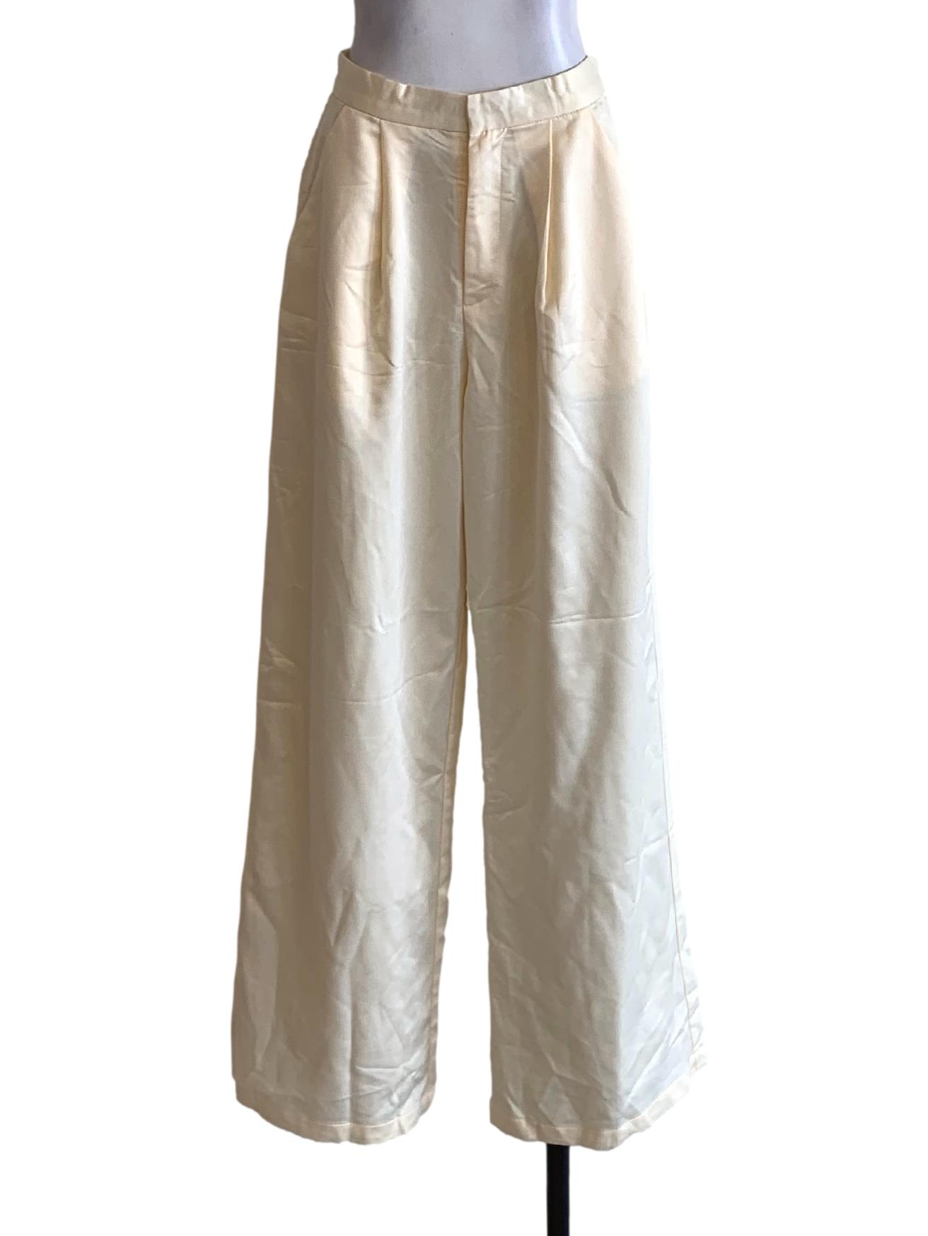Cream High-Waisted Formal Pants TCL