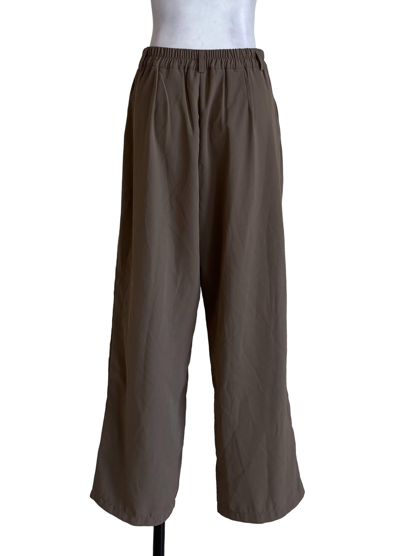 Khaki Pleated Dress Pants