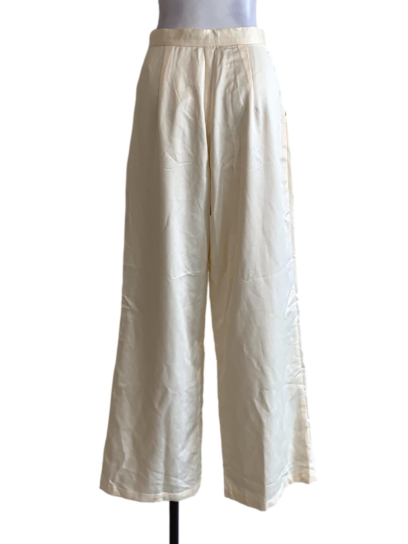 Cream High-Waisted Formal Pants TCL
