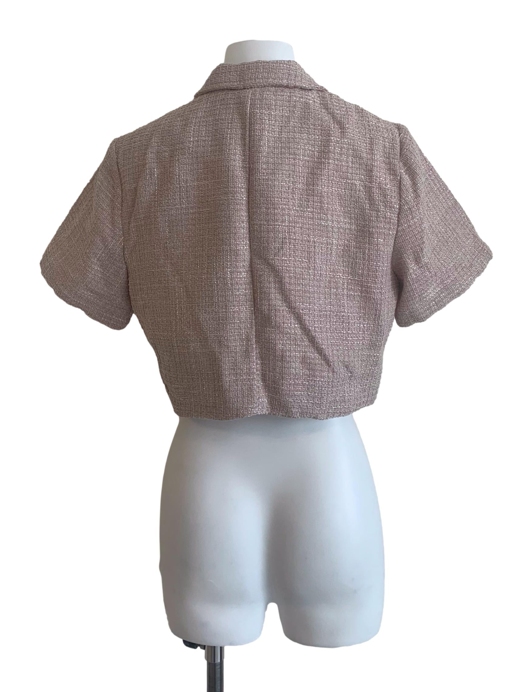 Crepe Pink Tweed Outerwear
