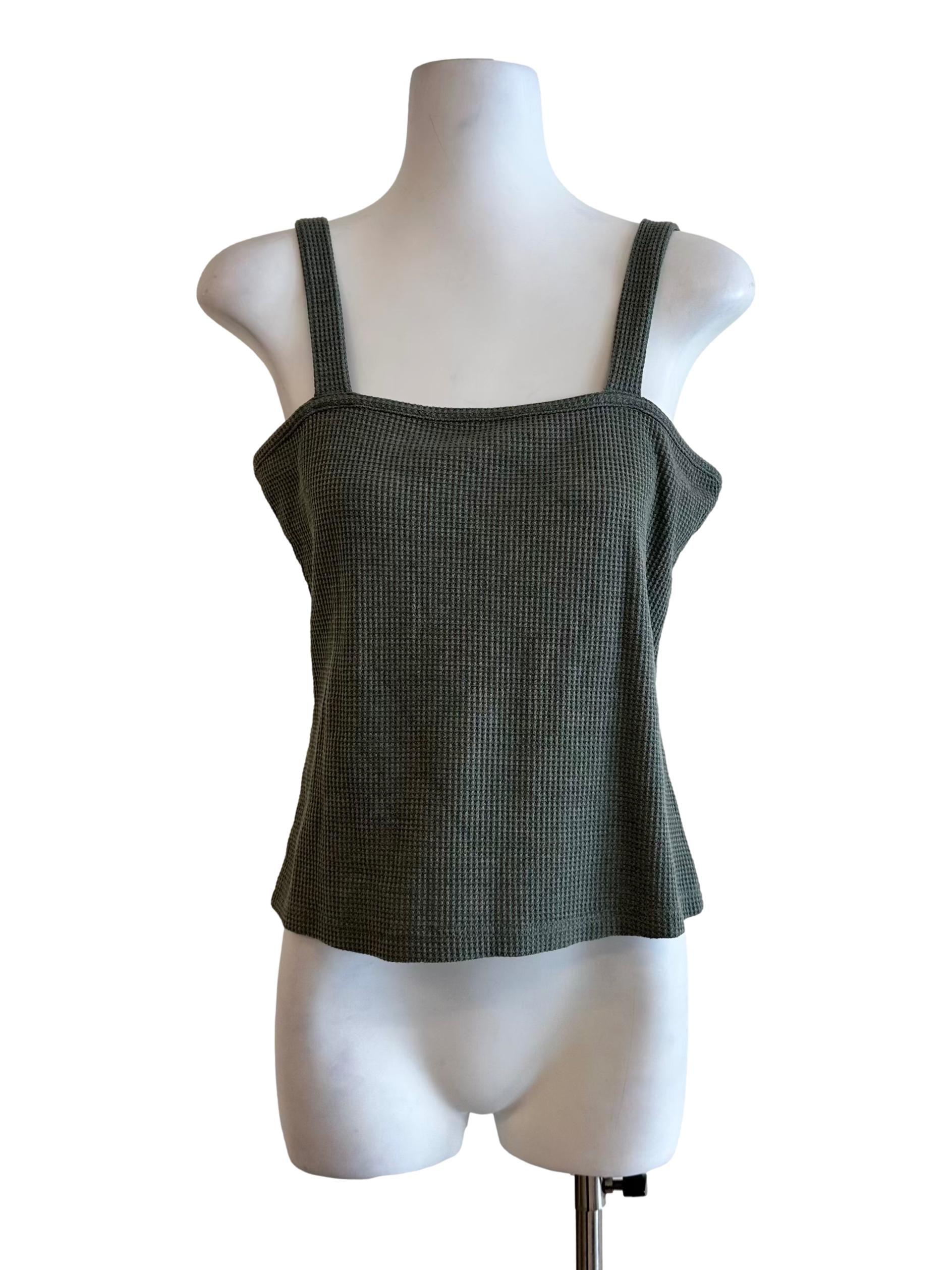 Pickle Green Texture Sleeveless Top