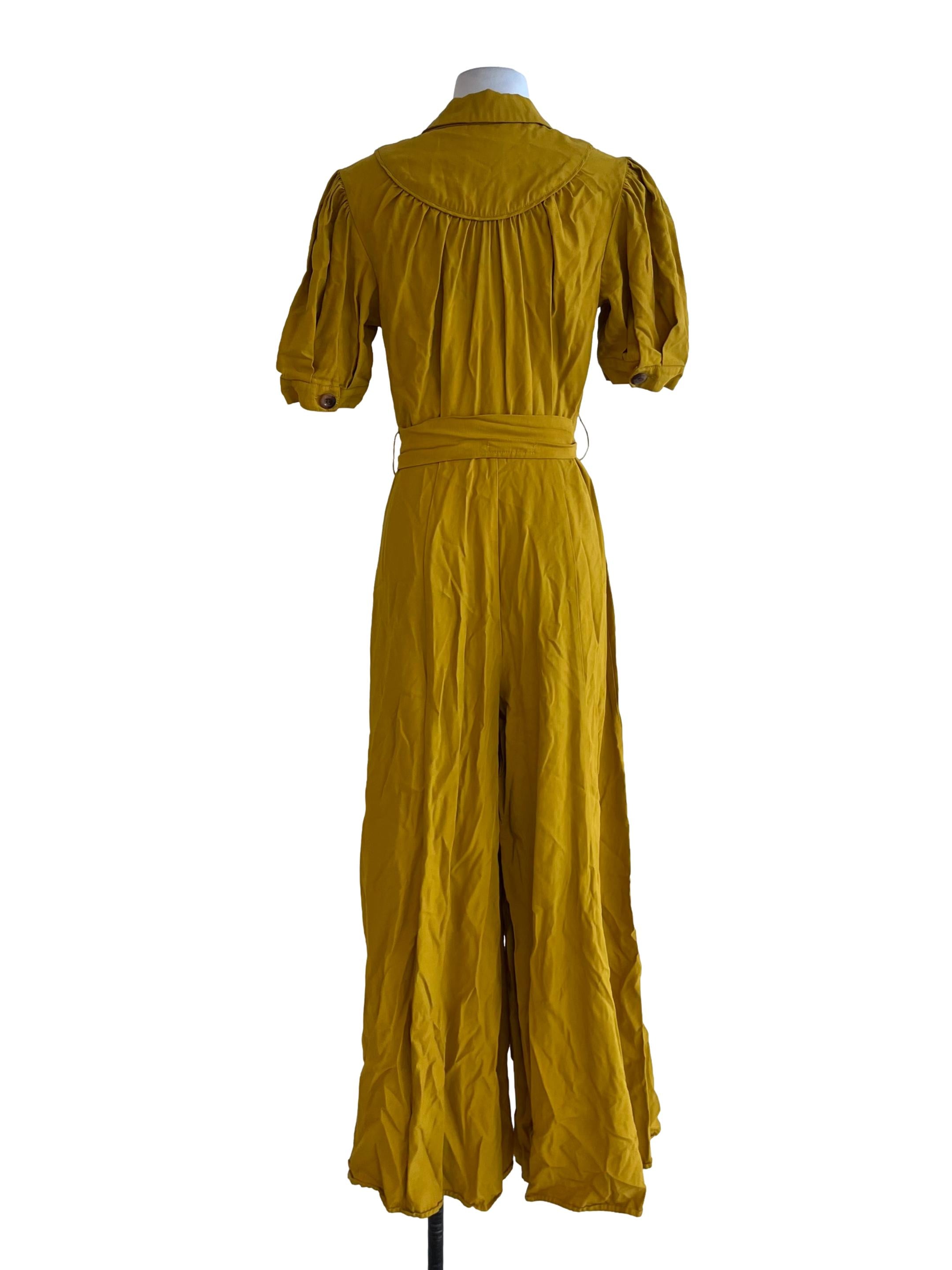 Mustard Yellow V-Neckline Jumpsuit