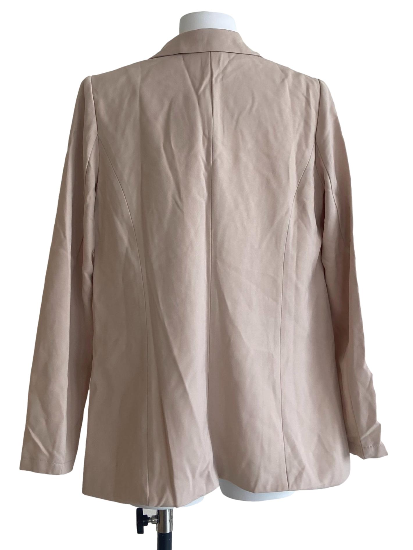 Chiffon Beige Double Breasted Blazer