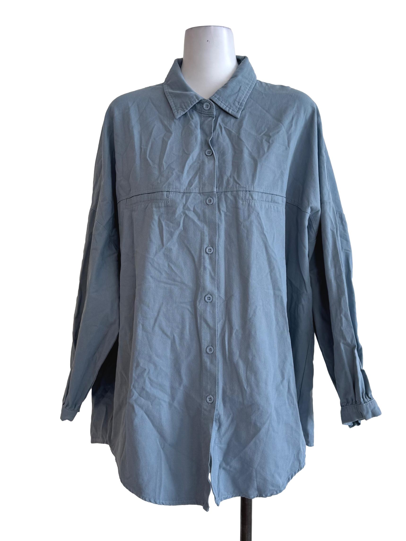 Cloudy Blue Long Sleeve Blouse