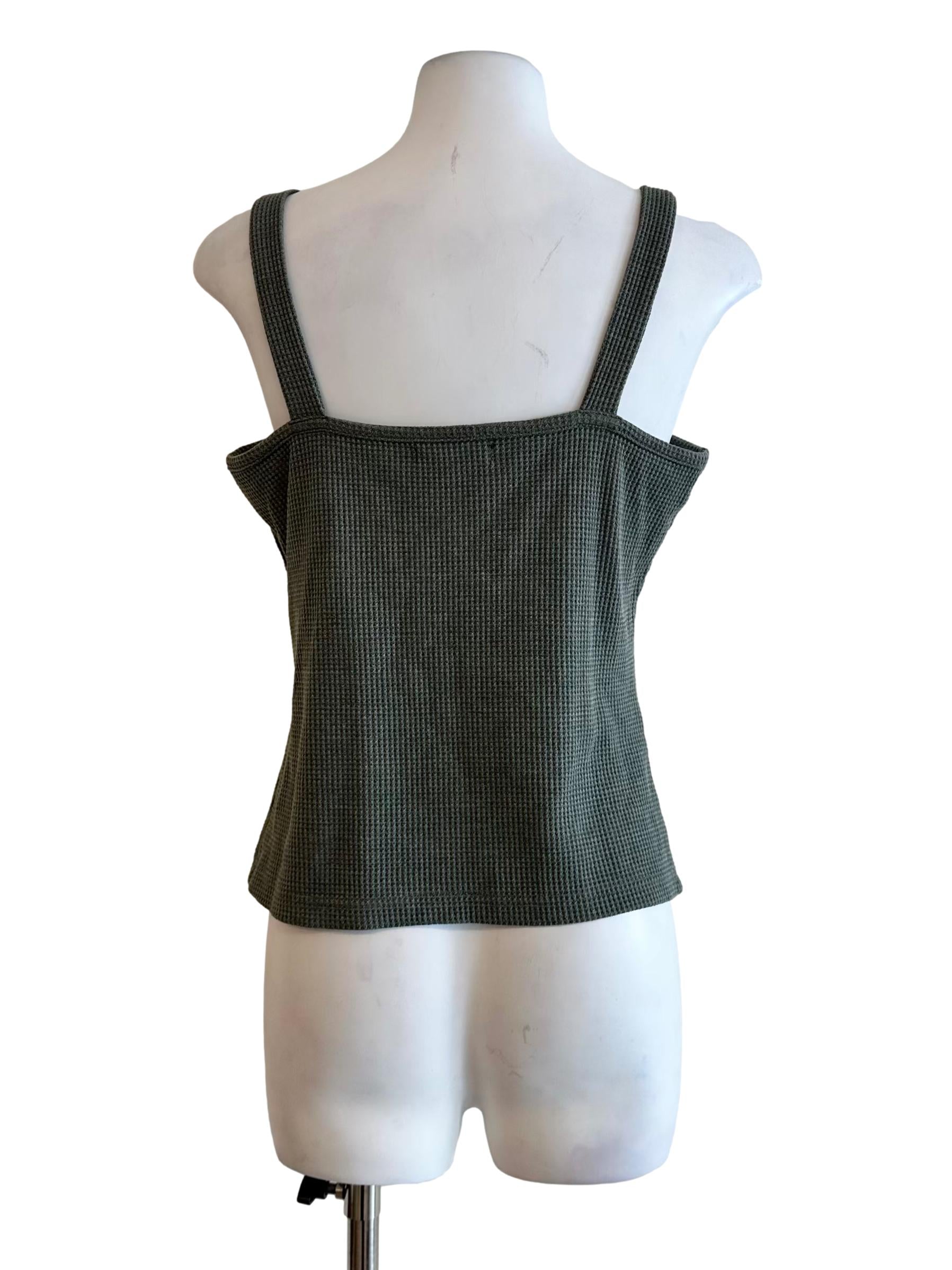 Pickle Green Texture Sleeveless Top