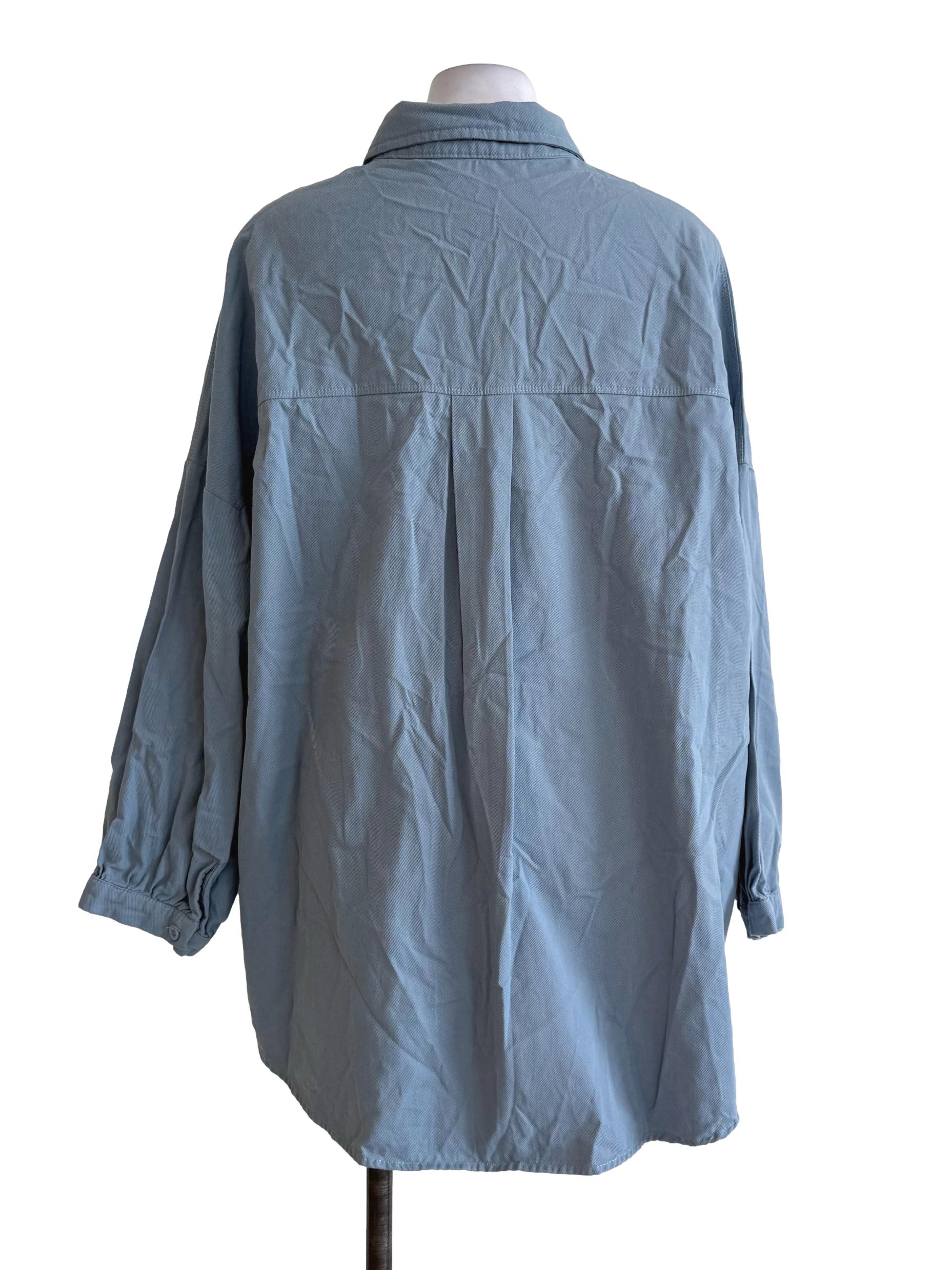 Cloudy Blue Long Sleeve Blouse
