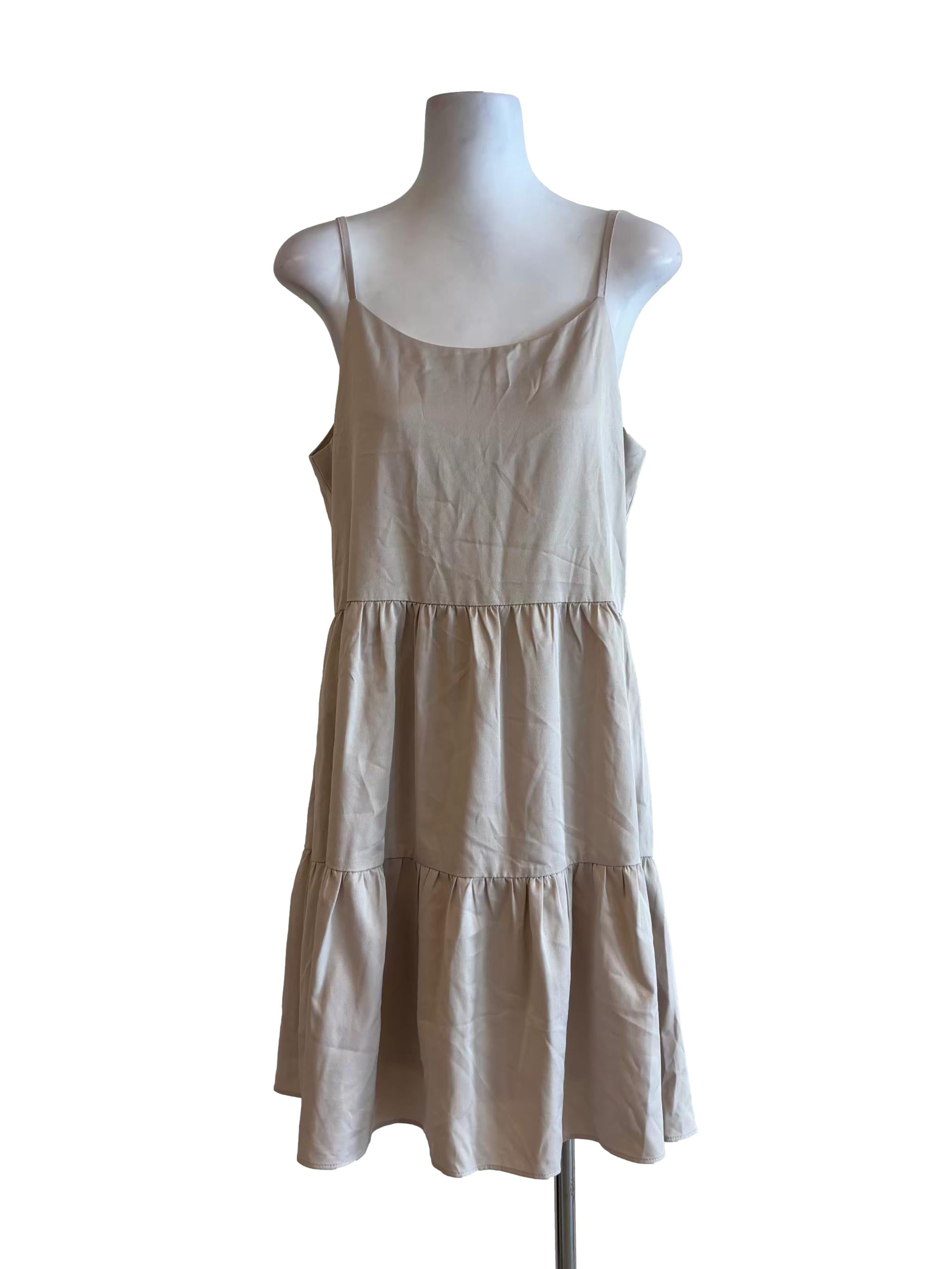 Merino White Camisole Tier Dress