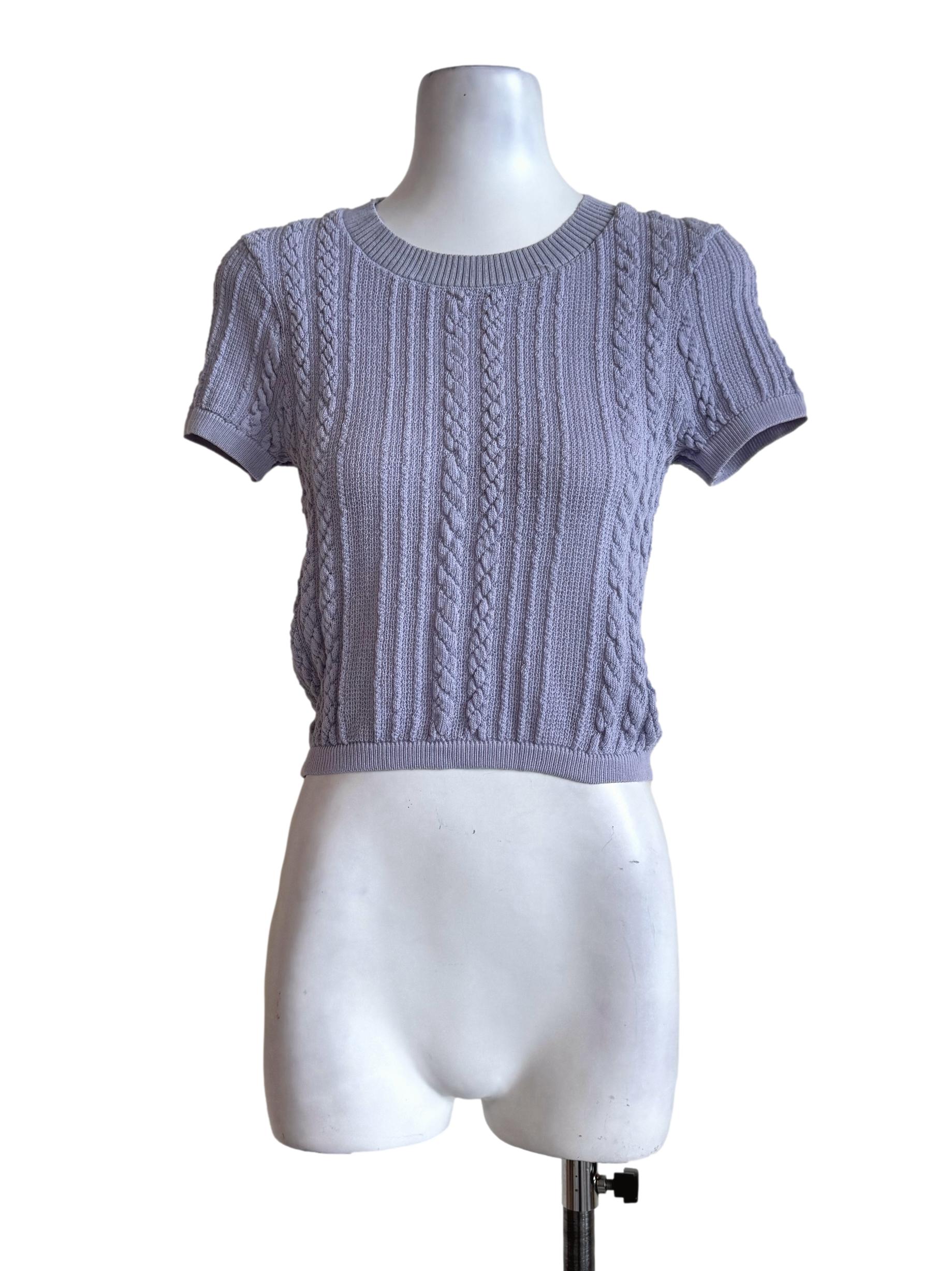 Periwinkle Knitted Round Neck Top TWL