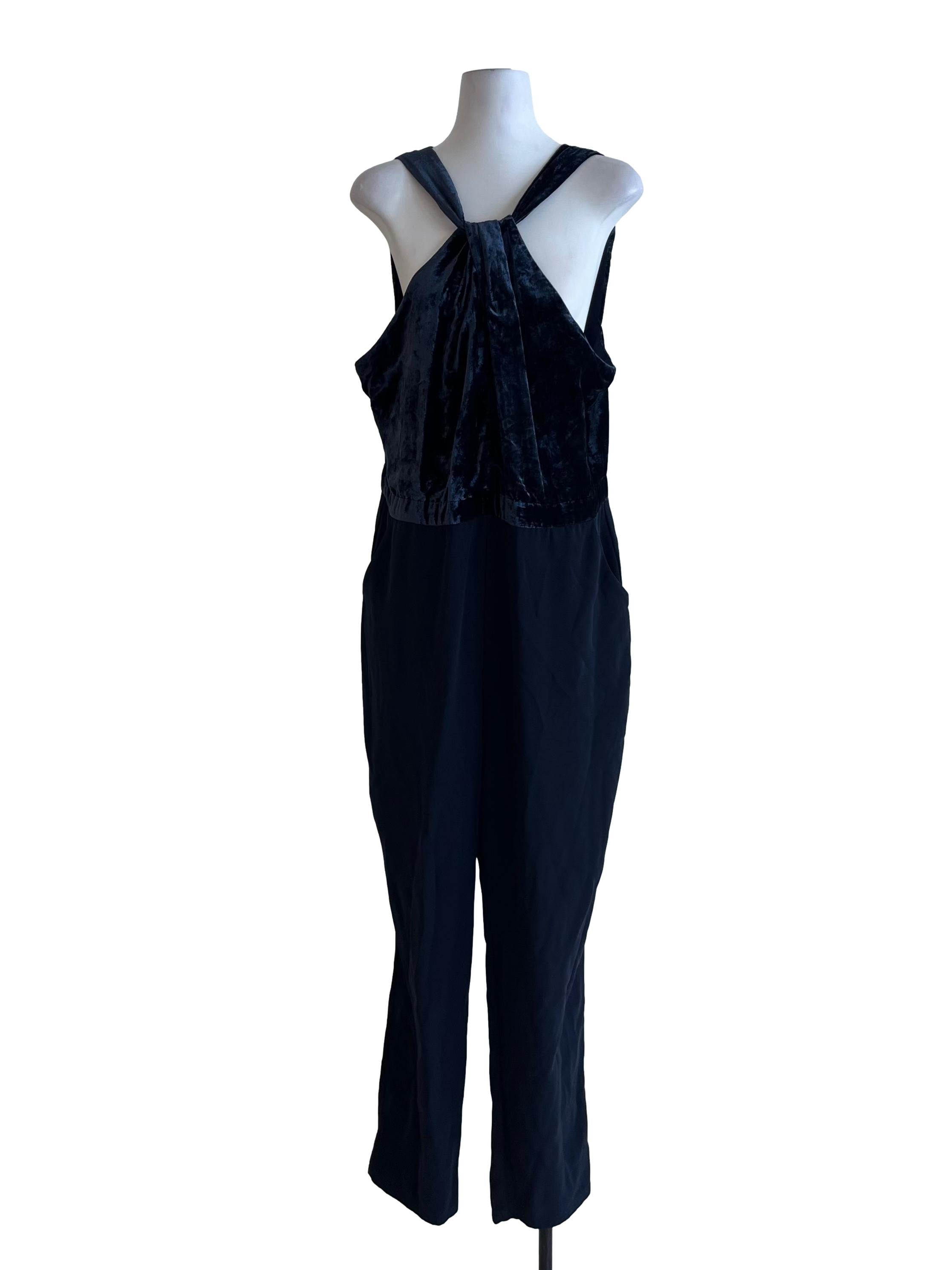 Navy Blue Plain Jumpsuit