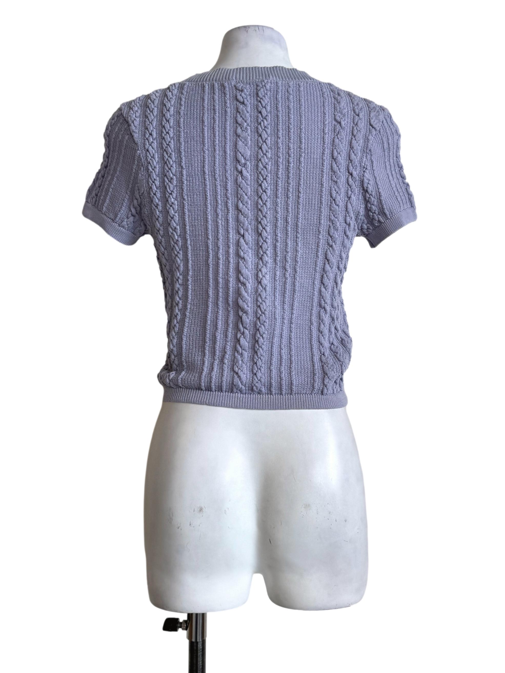 Periwinkle Knitted Round Neck Top TWL