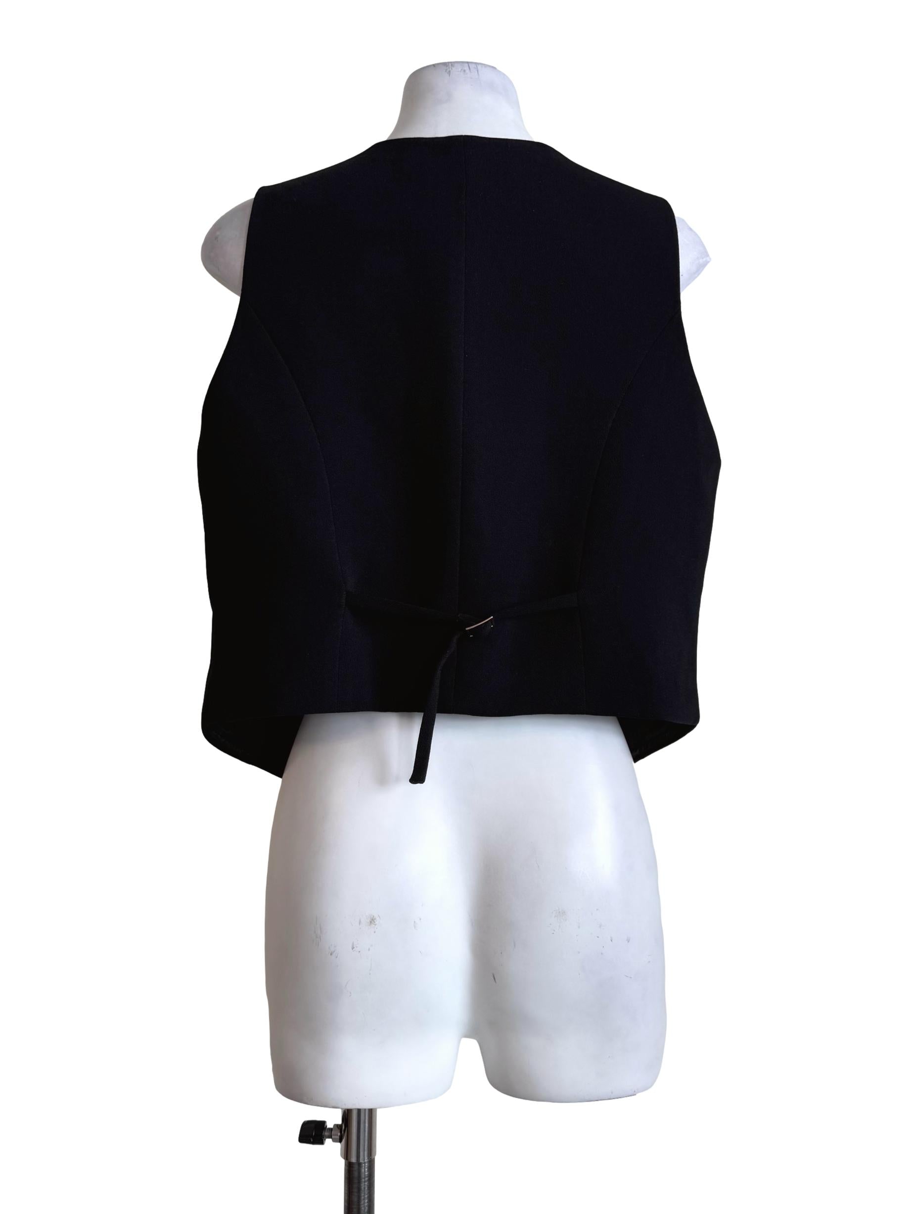 Jet Black Front Button Vest LB
