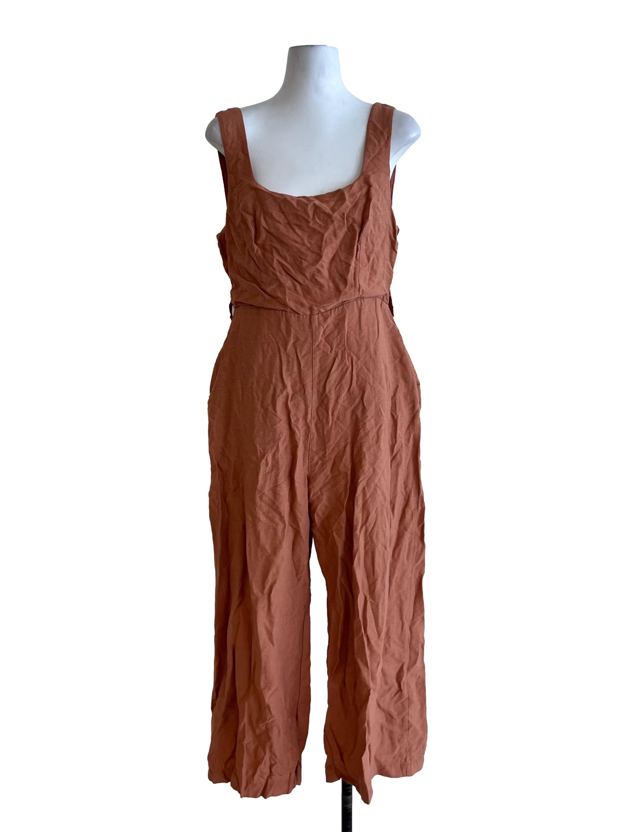Coral Pink Scoop Neckline Jumpsuit