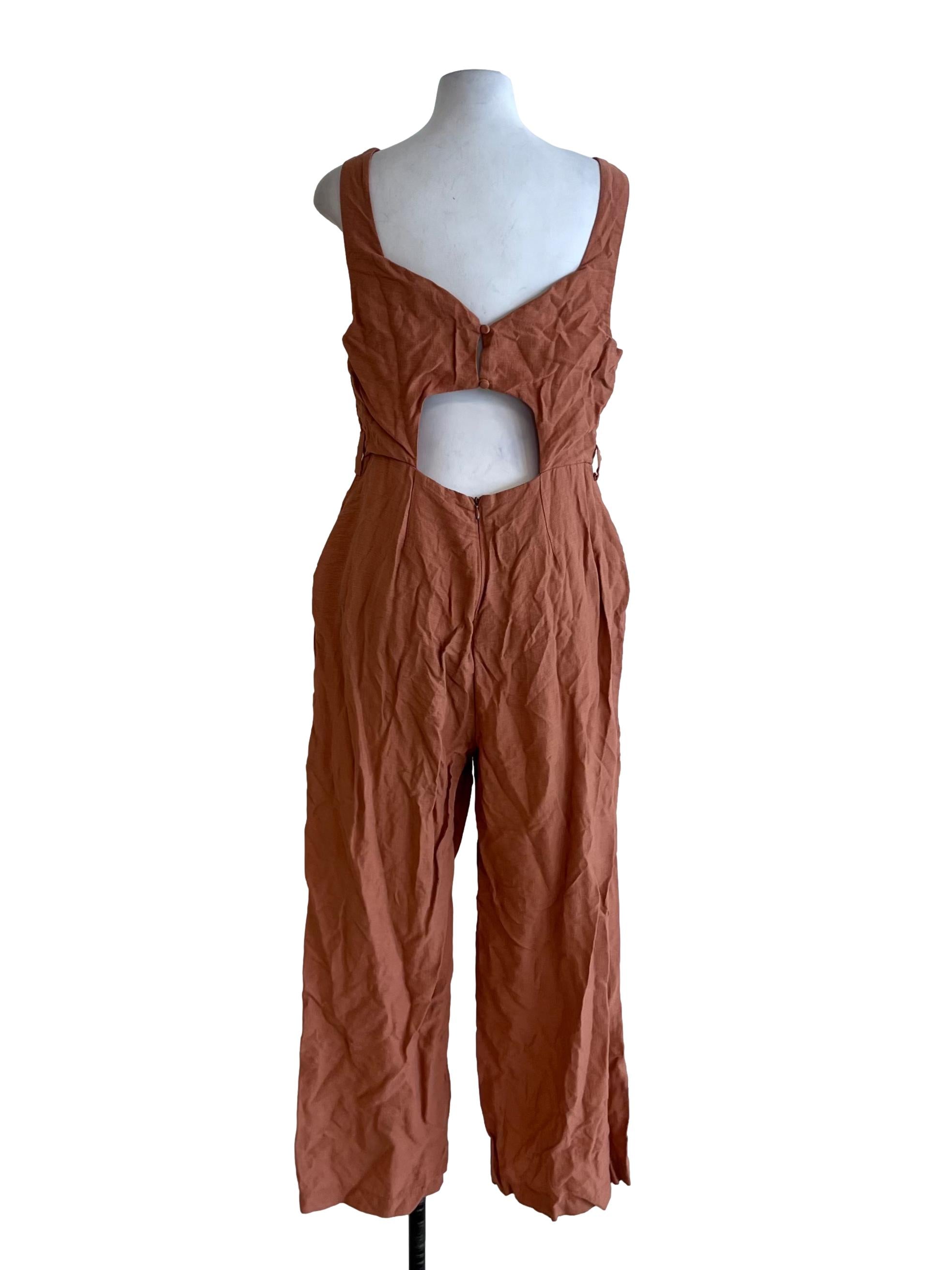 Coral Pink Scoop Neckline Jumpsuit