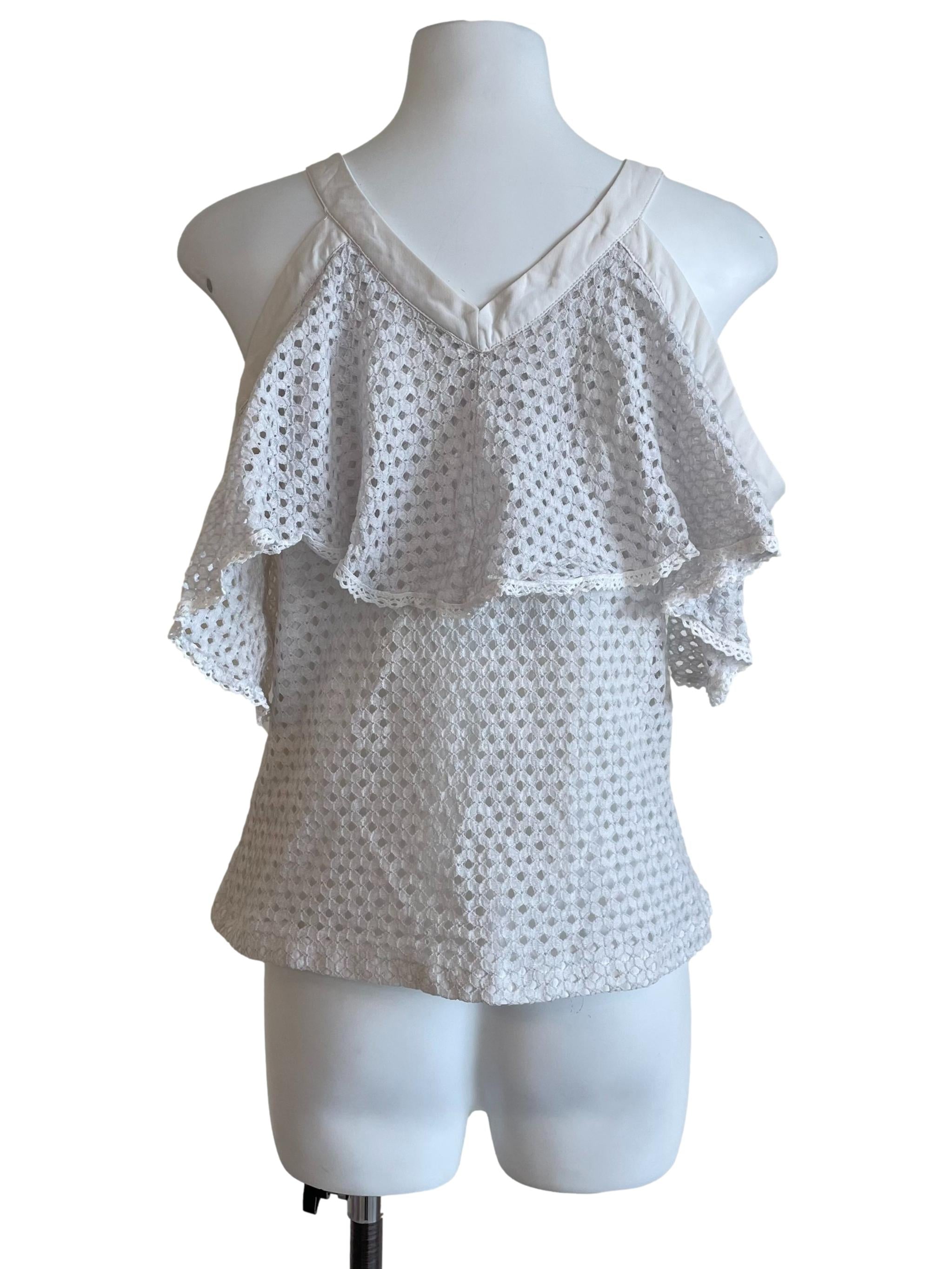 White Off Shoulder Cape Top
