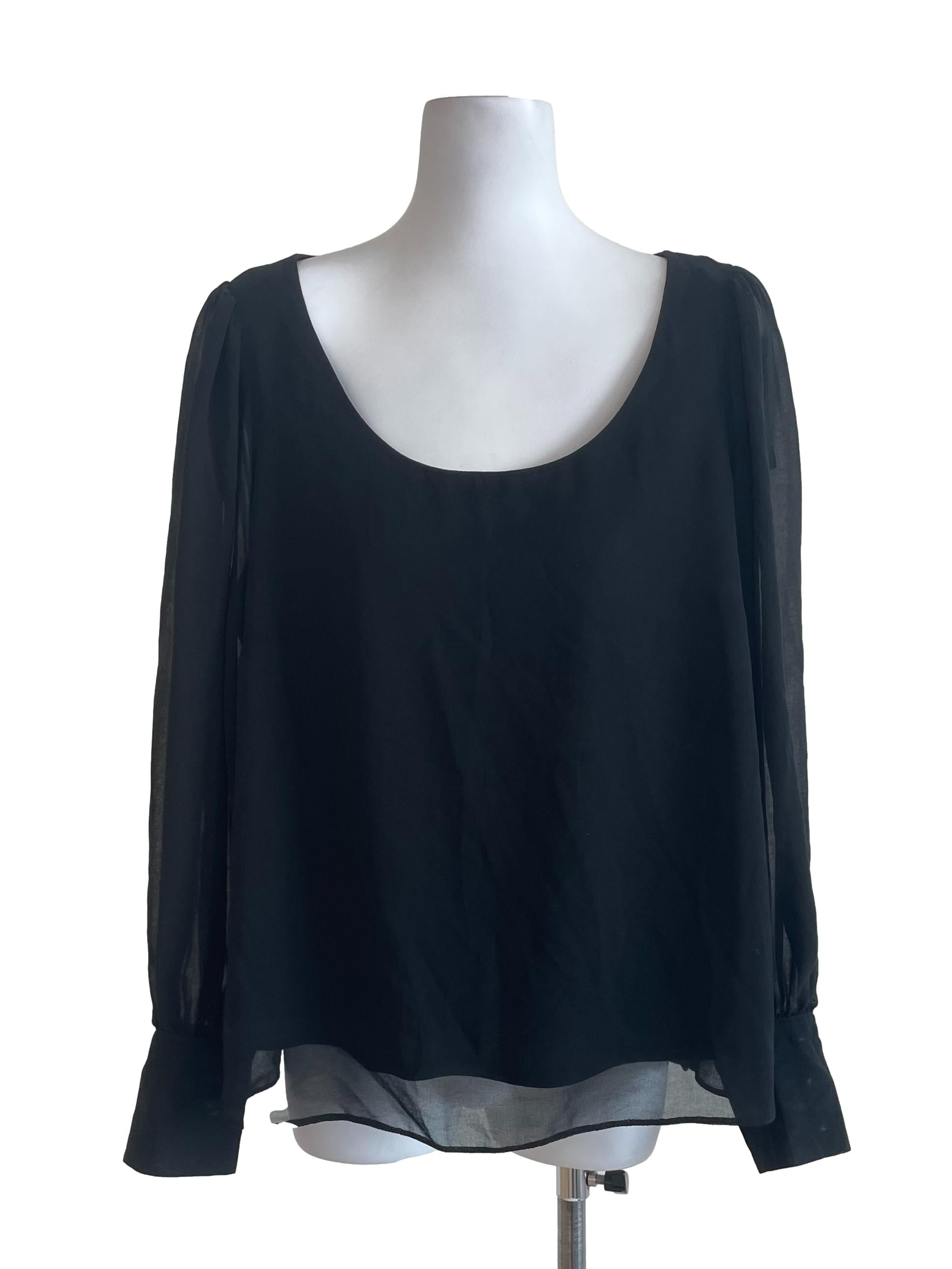 Black Chiffon Blouse