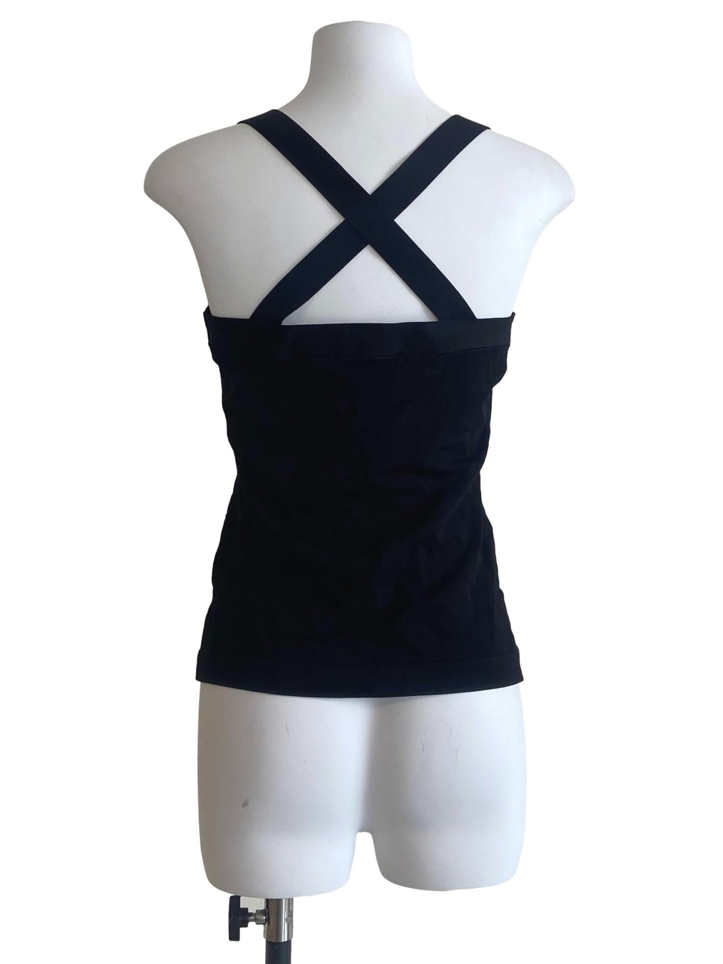 Black Cross Back Sleeveless Top