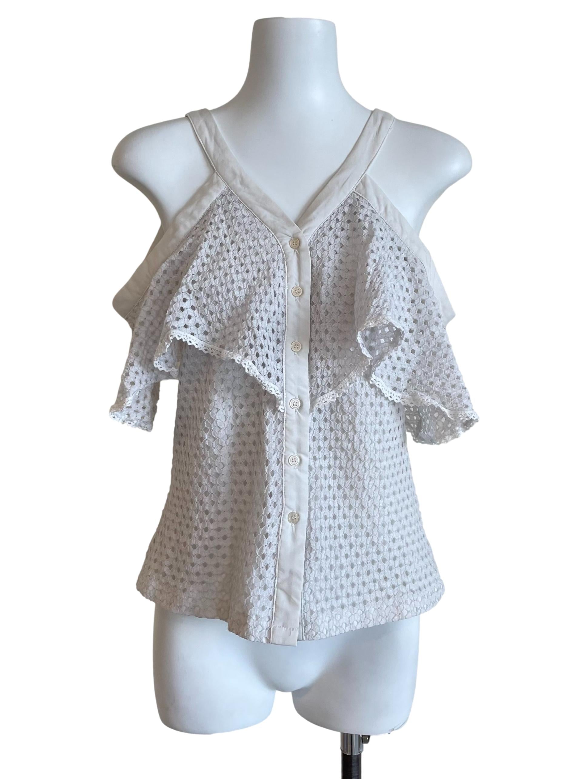 White Off Shoulder Cape Top