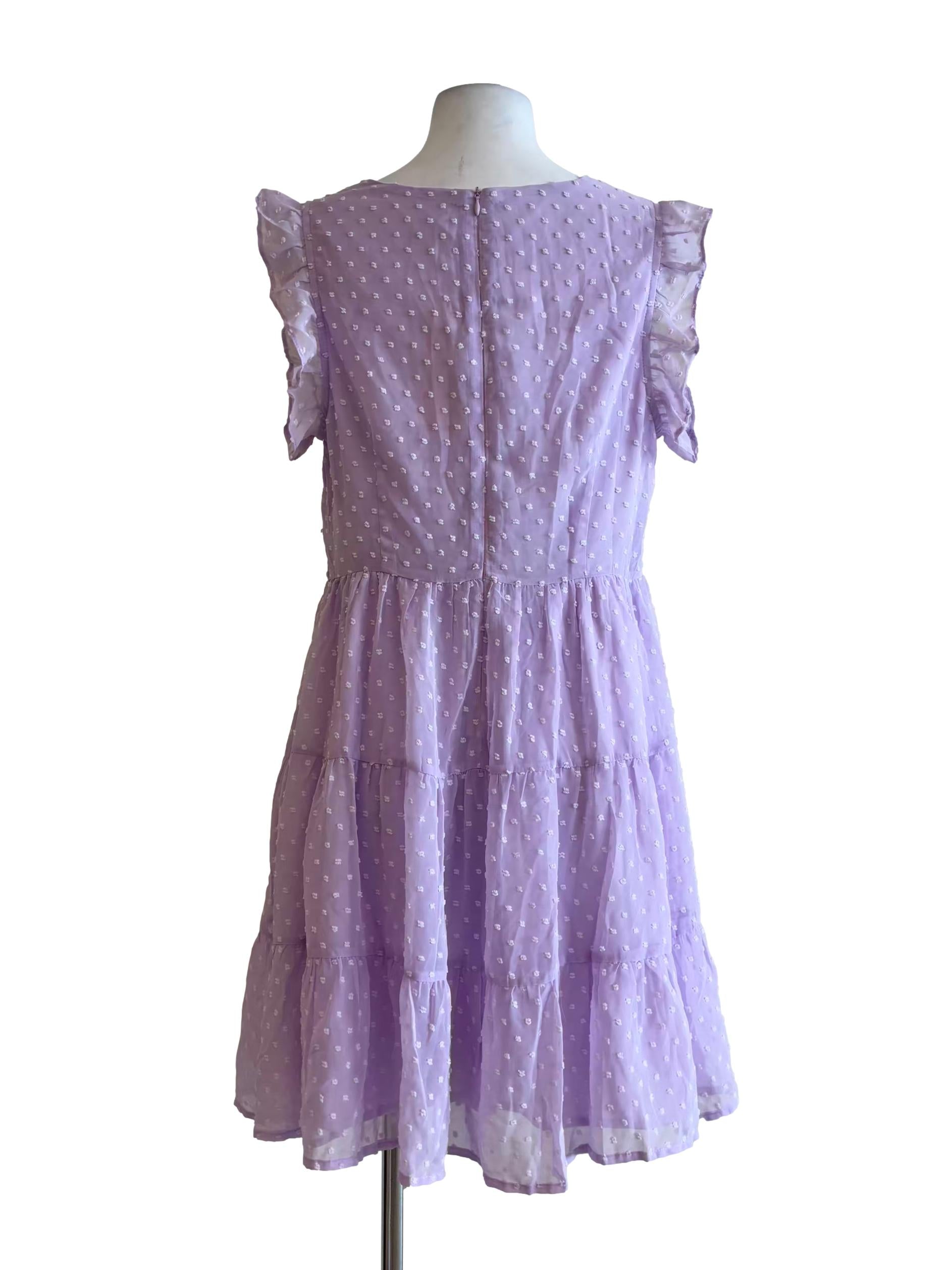 Periwinkle Textured Ruffle Dress