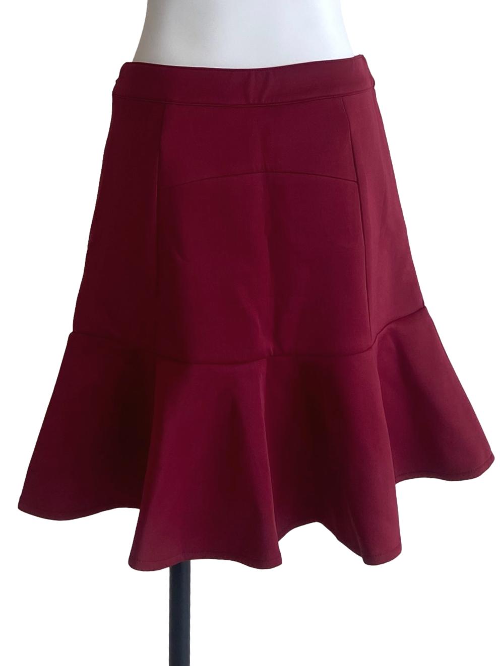 Crimson Red Drop Waist Skirt